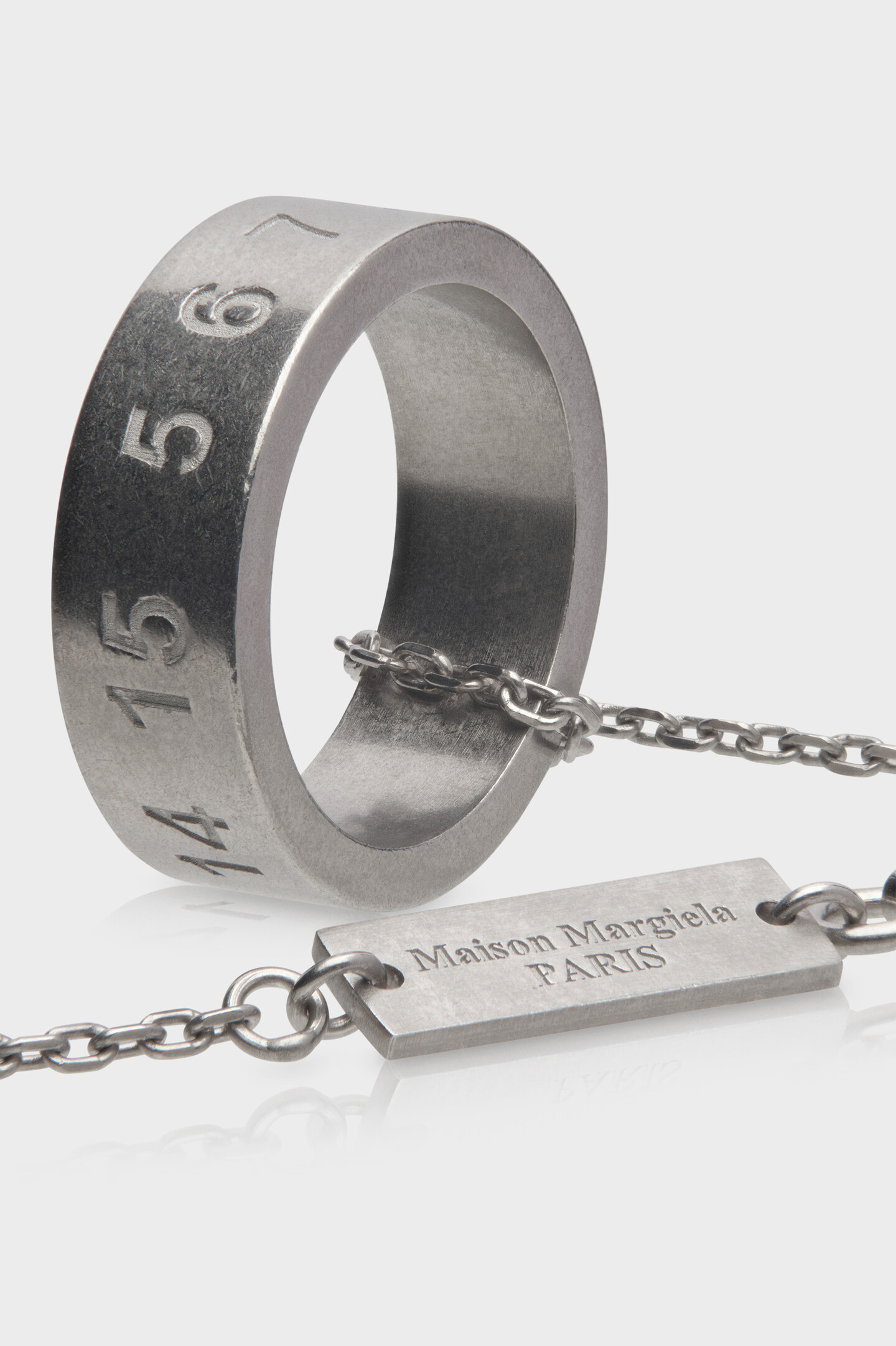 Silver Numeric Ring Necklace | Maison Margiela Official