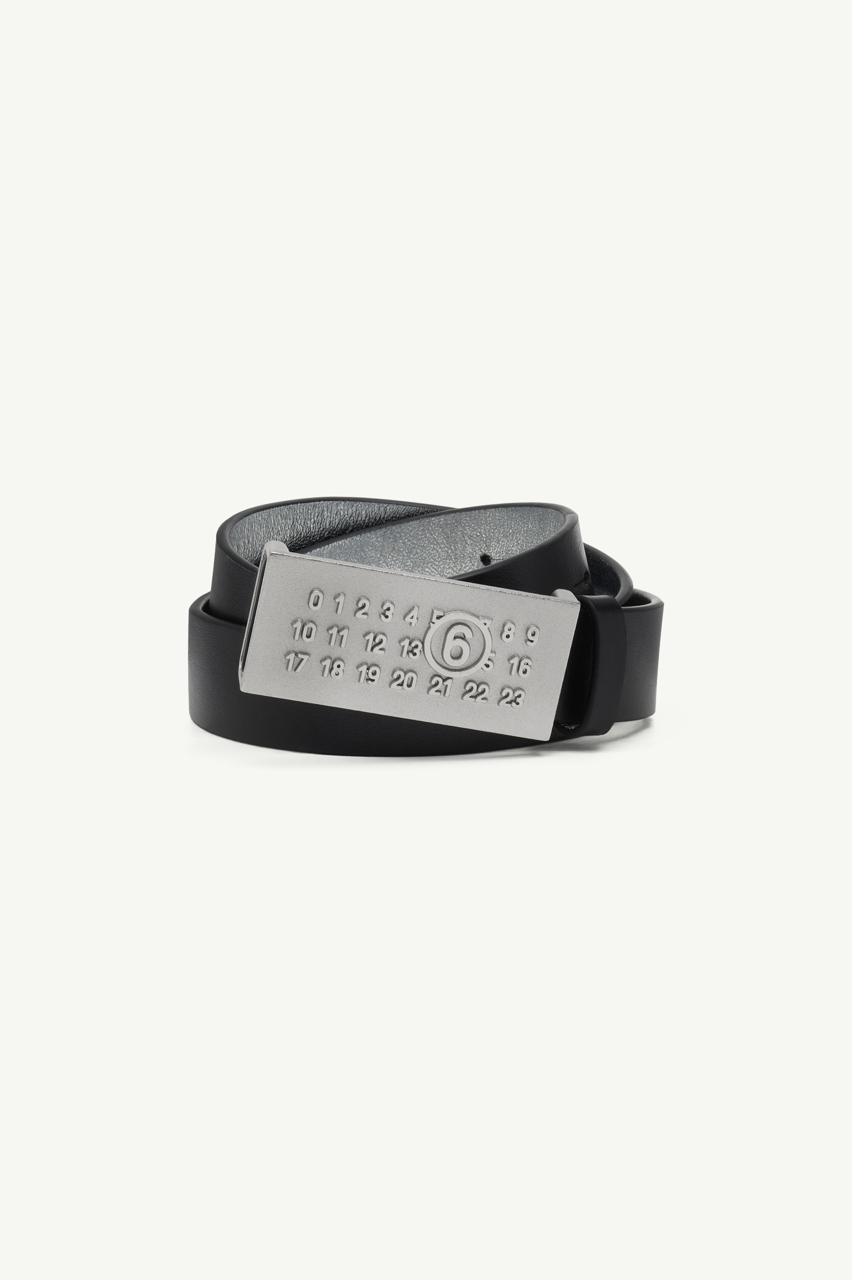 Numeric buckle leather belt