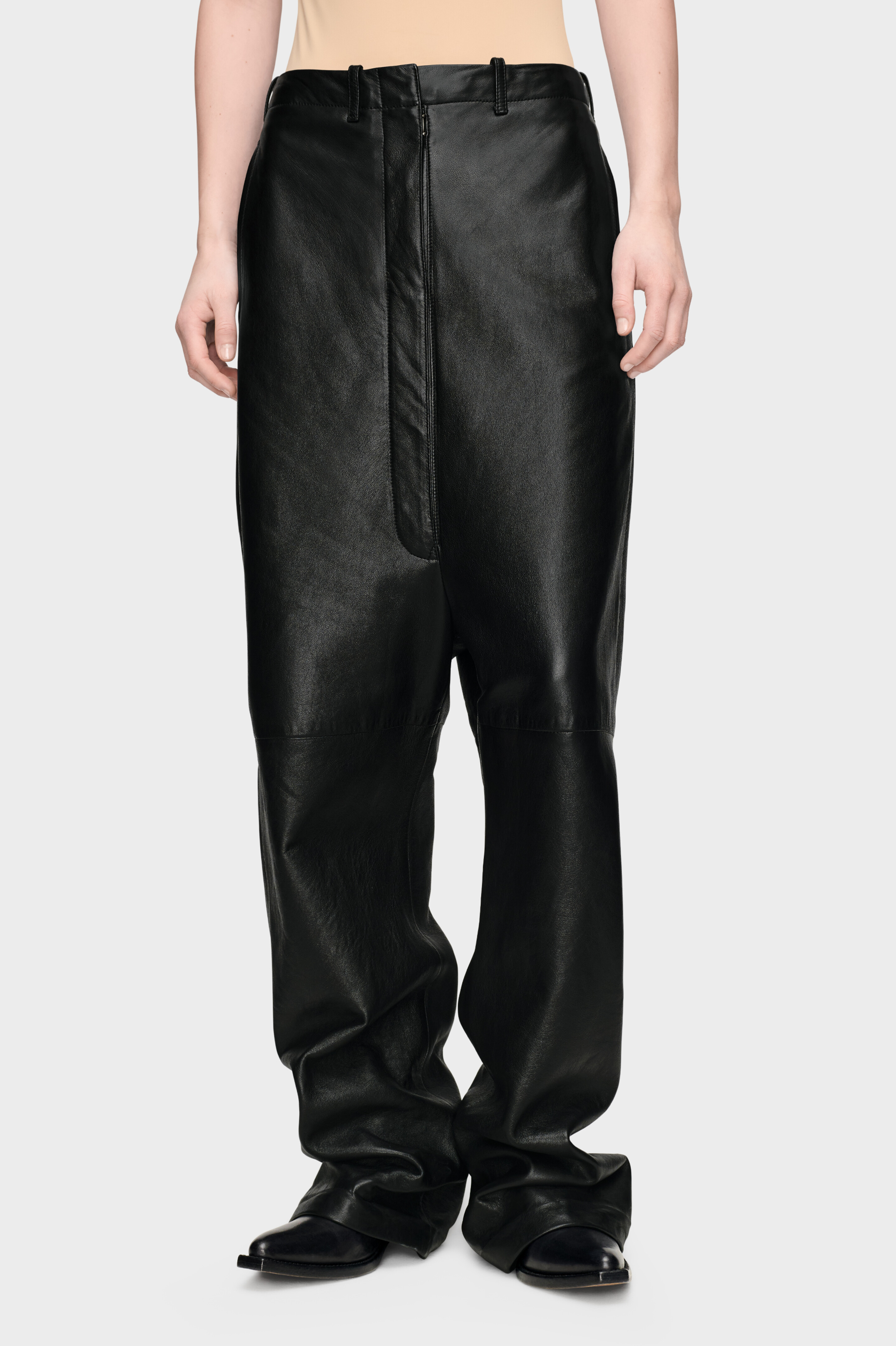 パンツ Maison Margiela Black Leather Trousers | Maison Margiela Official