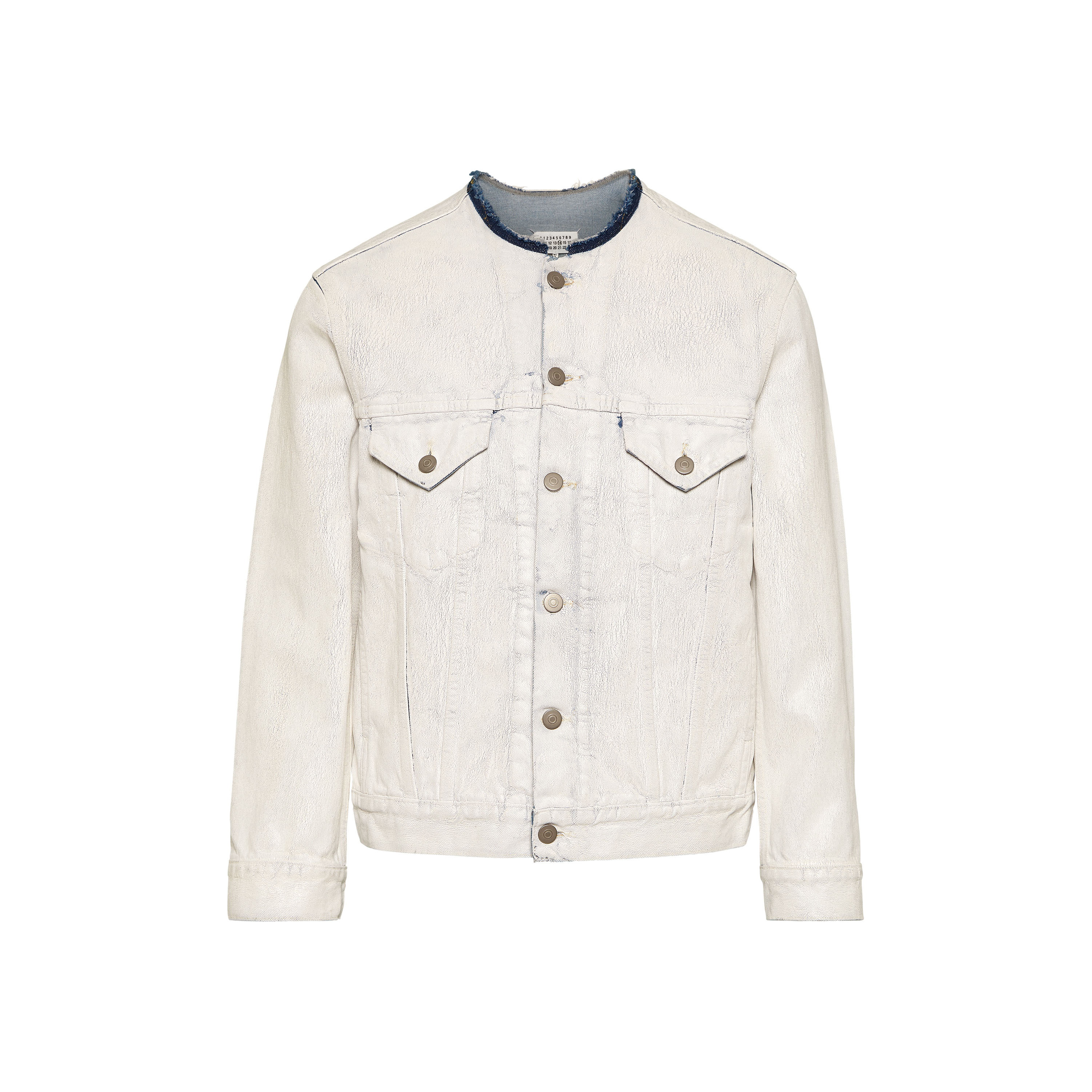 White Collarless Denim Jacket | Maison Margiela Official