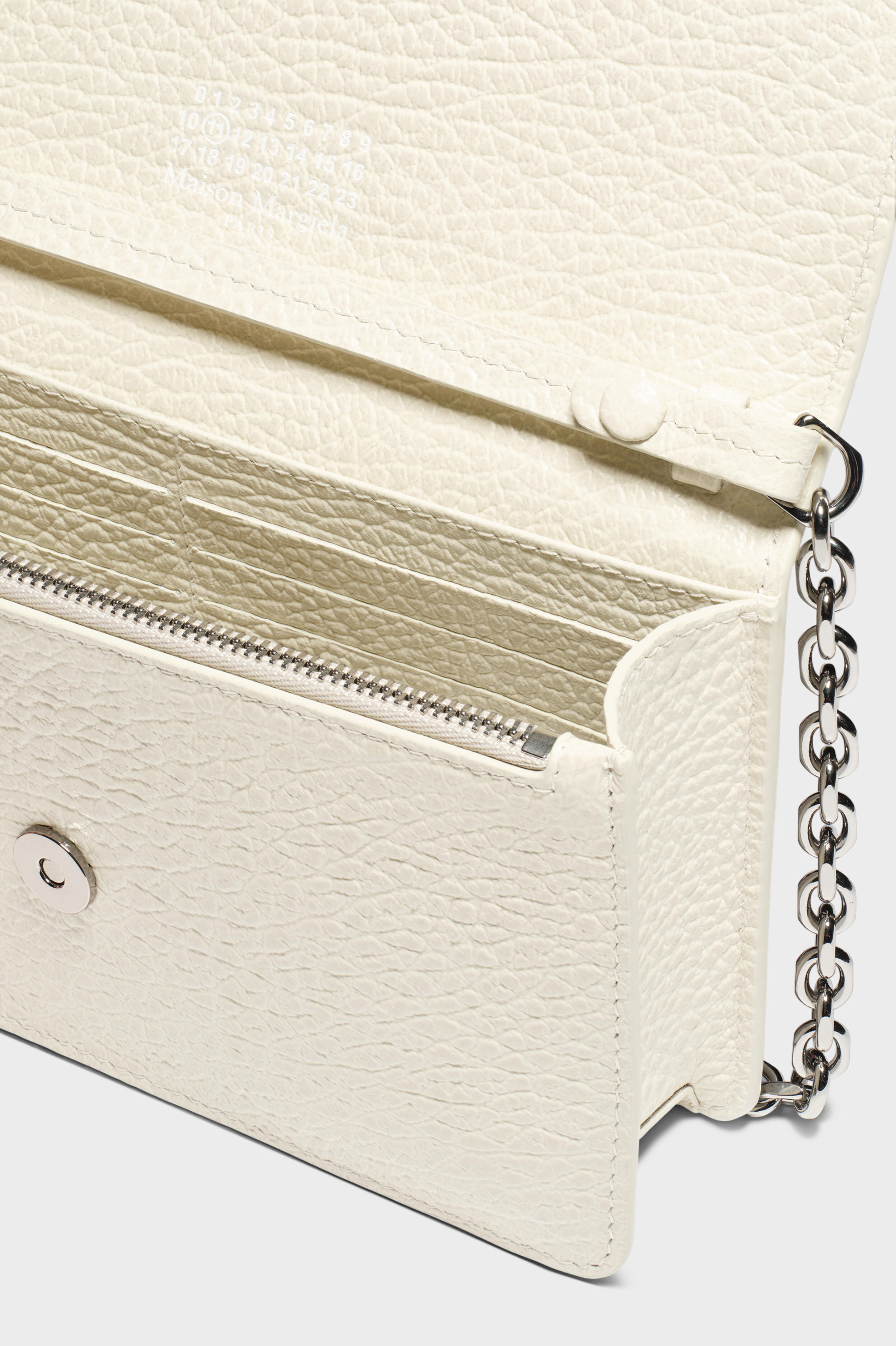 Grey Leather Chain Wallet | Maison Margiela