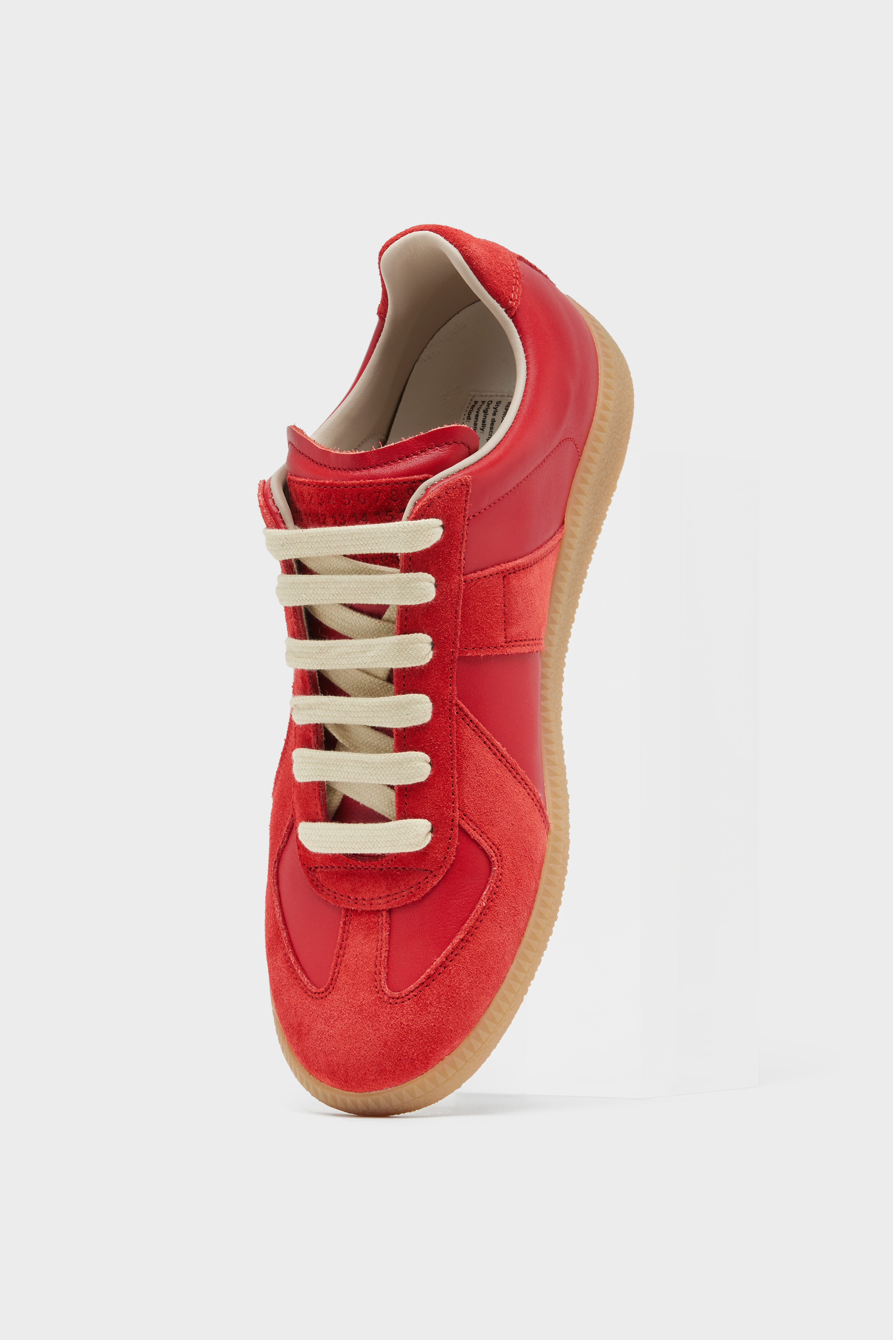 Men's Red Leather Replica Sneakers | Maison Margiela