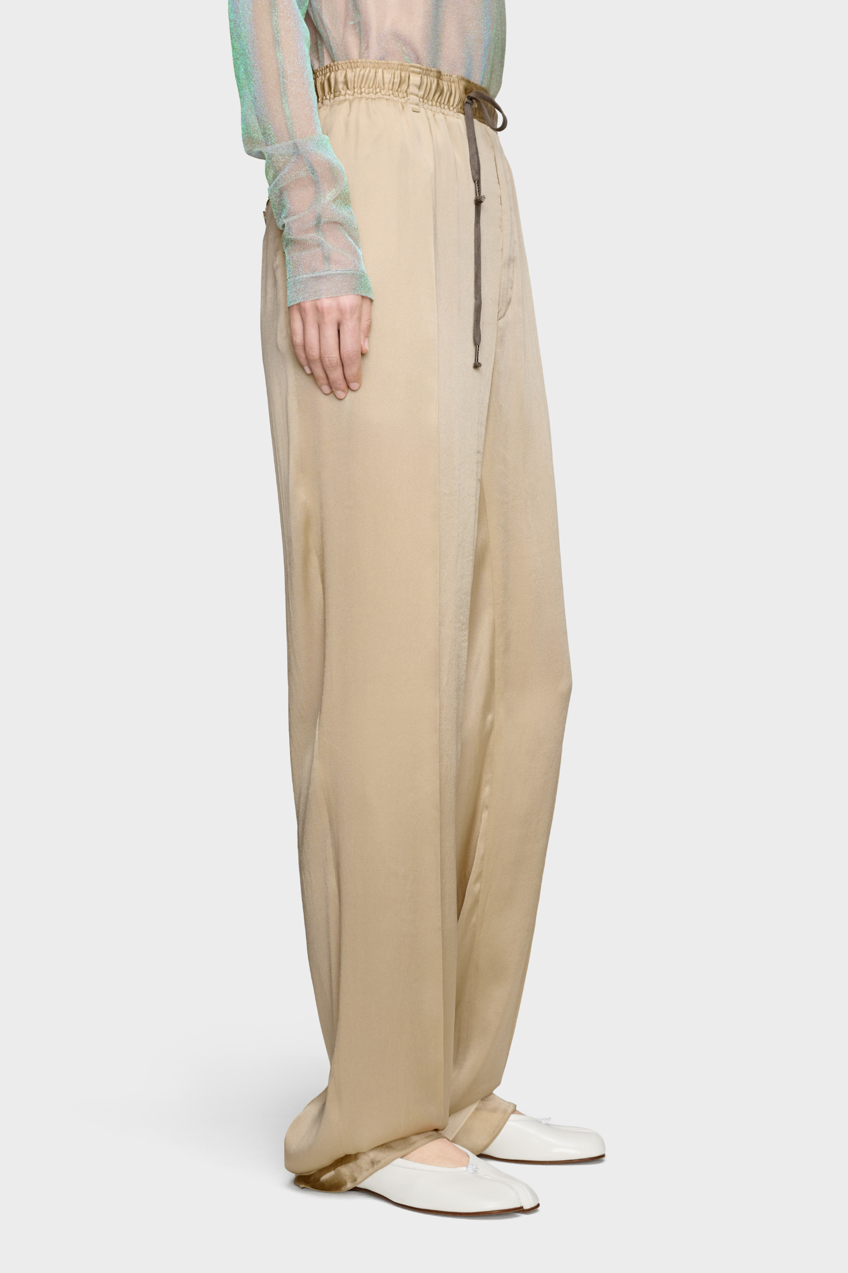 SATIN DRAWSTRING TROUSERS