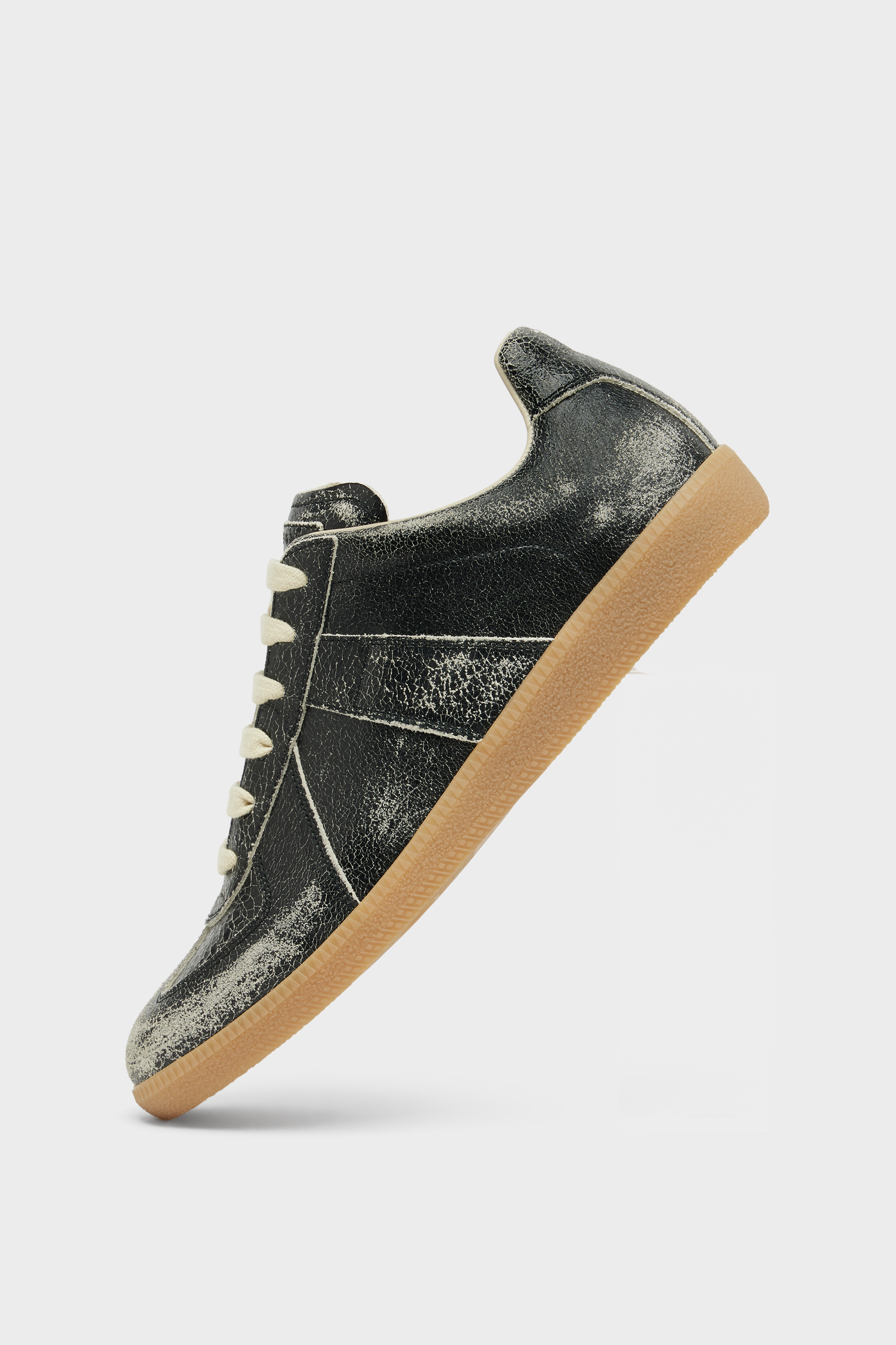 Men's Black Leather Replica Sneakers | Maison Margiela