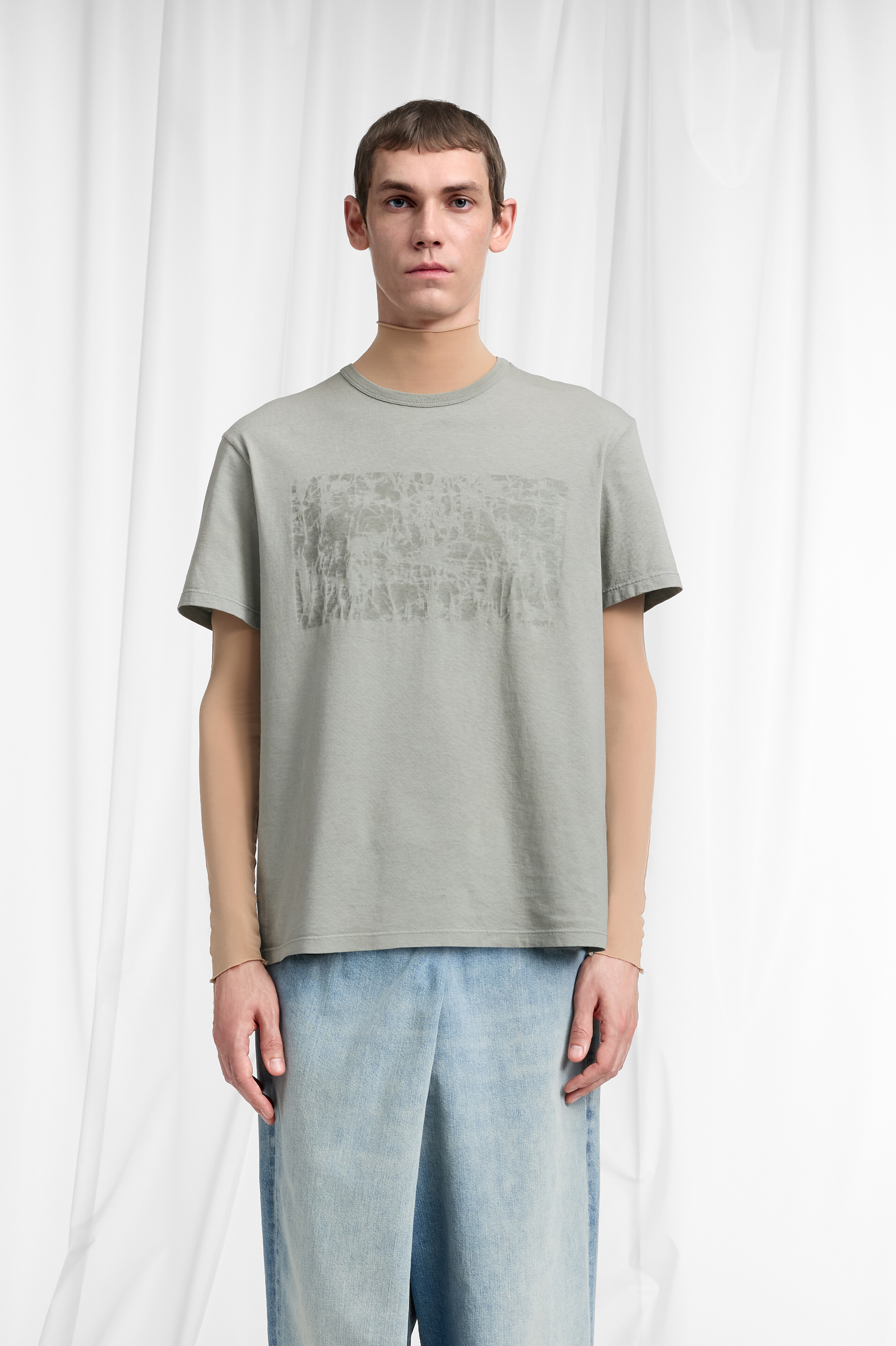 Wax Treatment Cotton T-Shirt