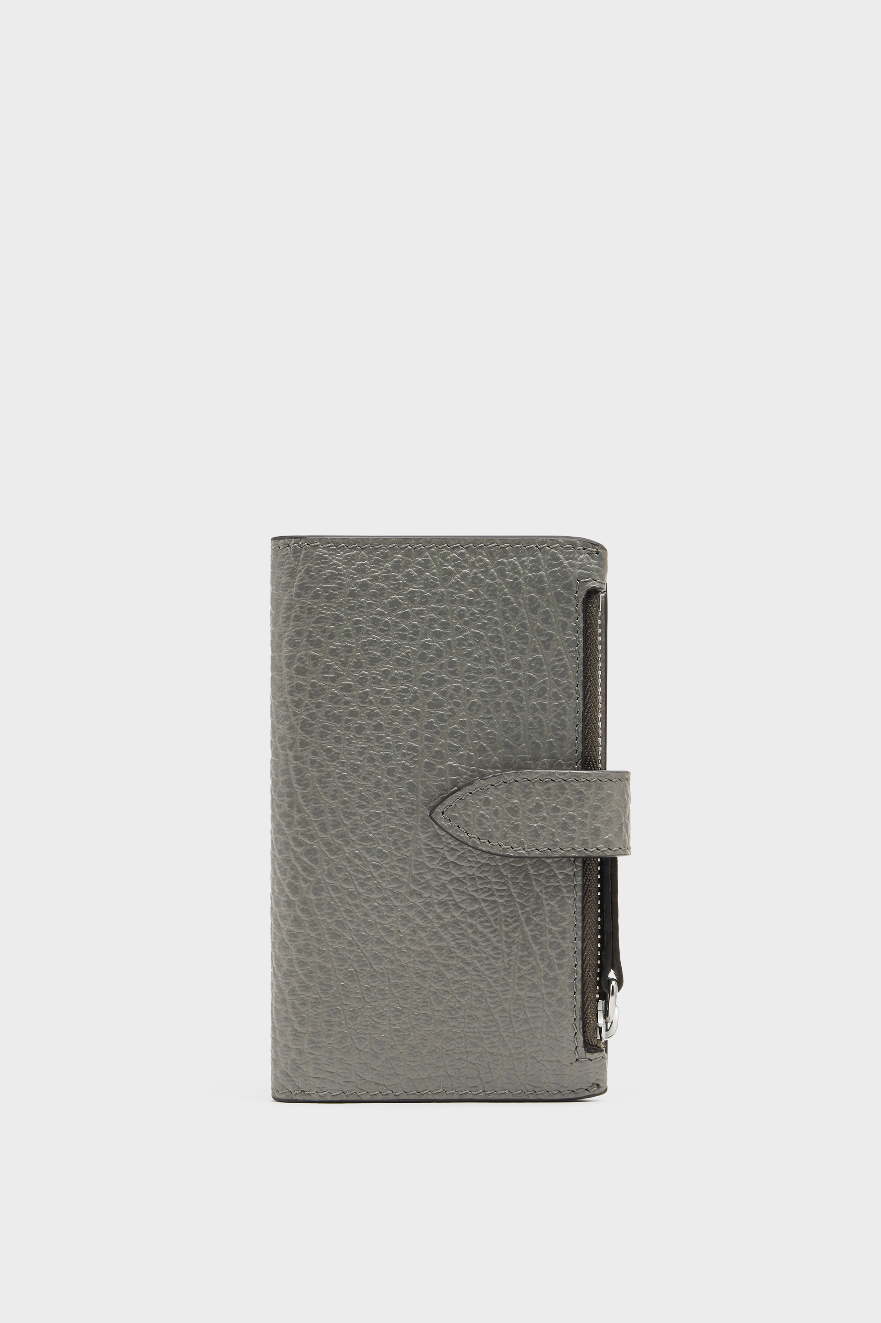 Gray Leather Four Stitches Zip Wallet | Maison Margiela