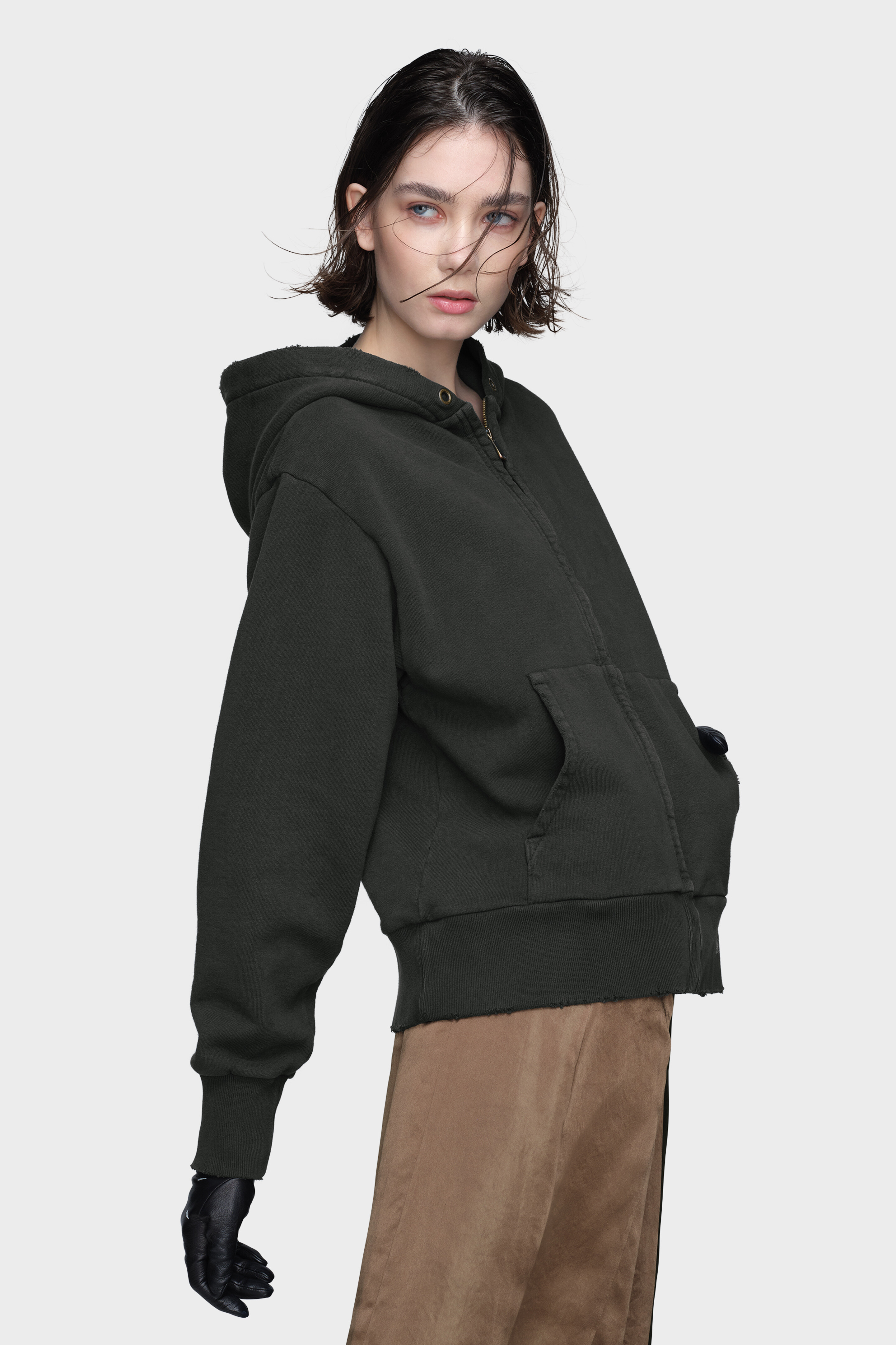 Women's Black Cotton Hooded Sweatshirt | Maison Margiela