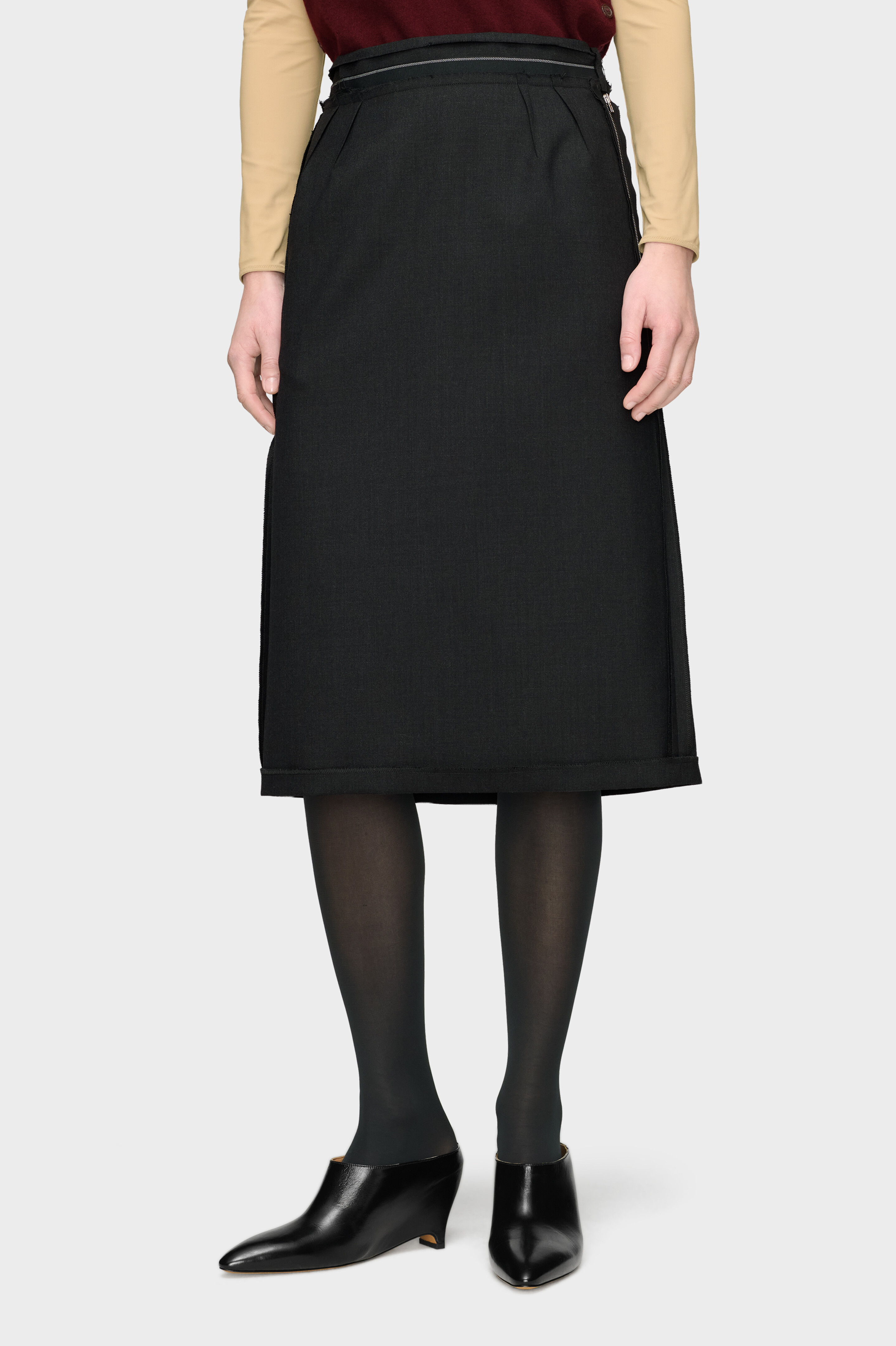 REVERSED MIDI SKIRT