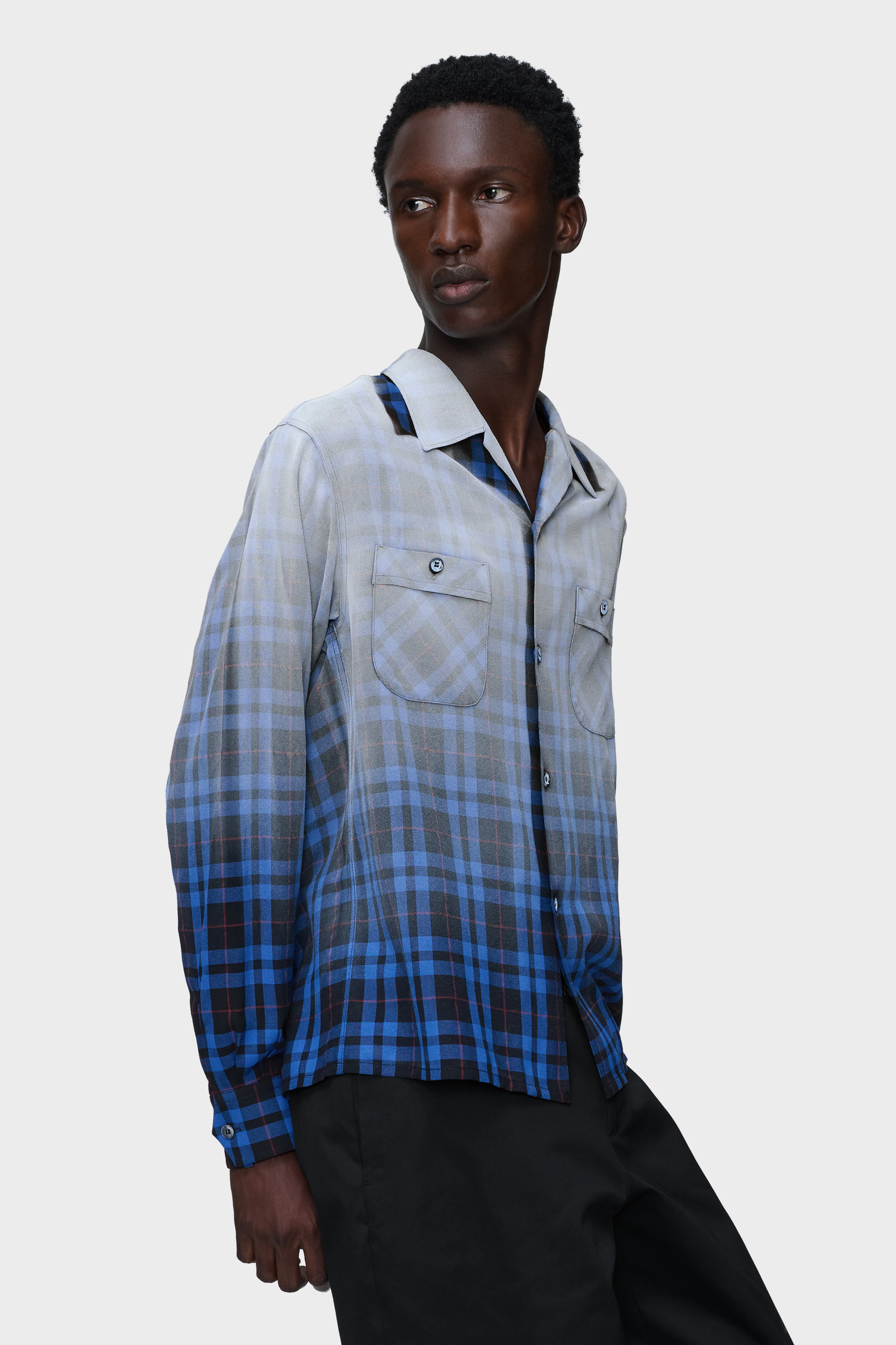Gradient check shirt