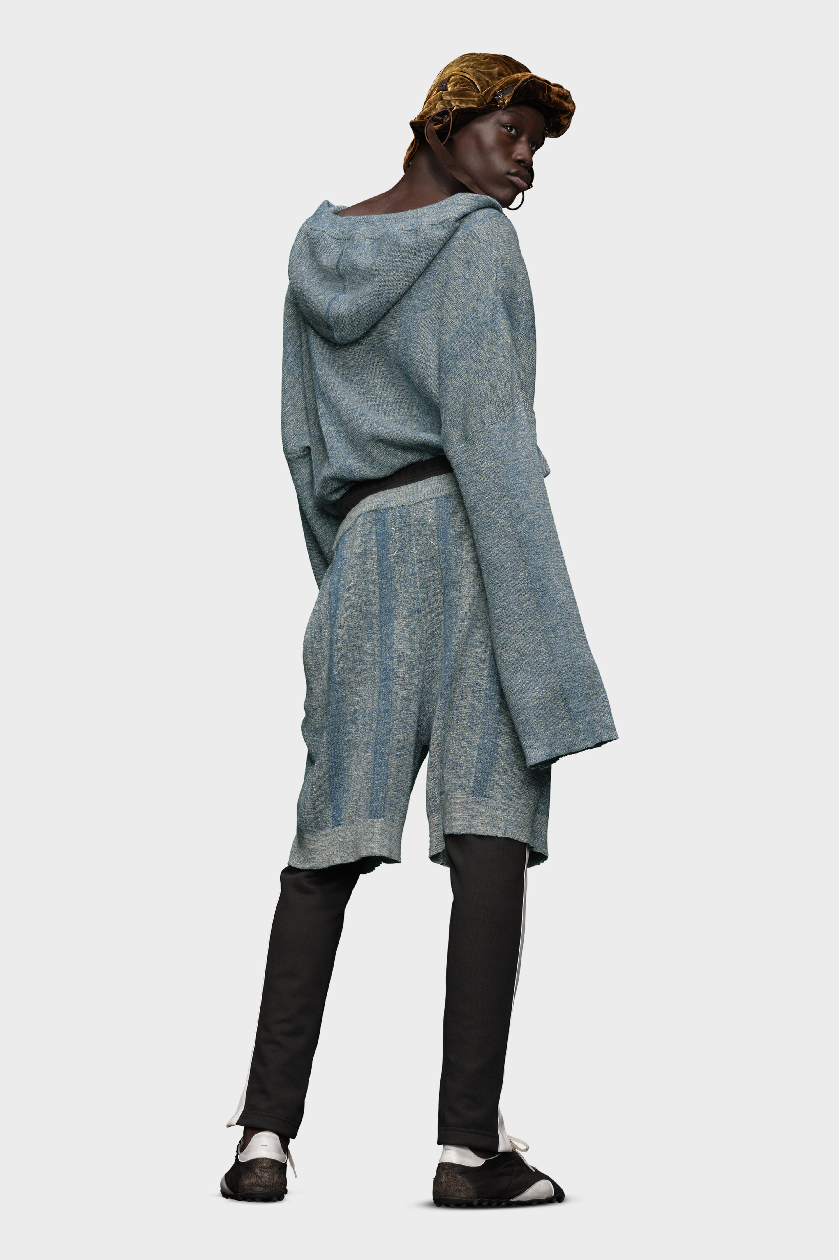 Summer chiné knit hoodie