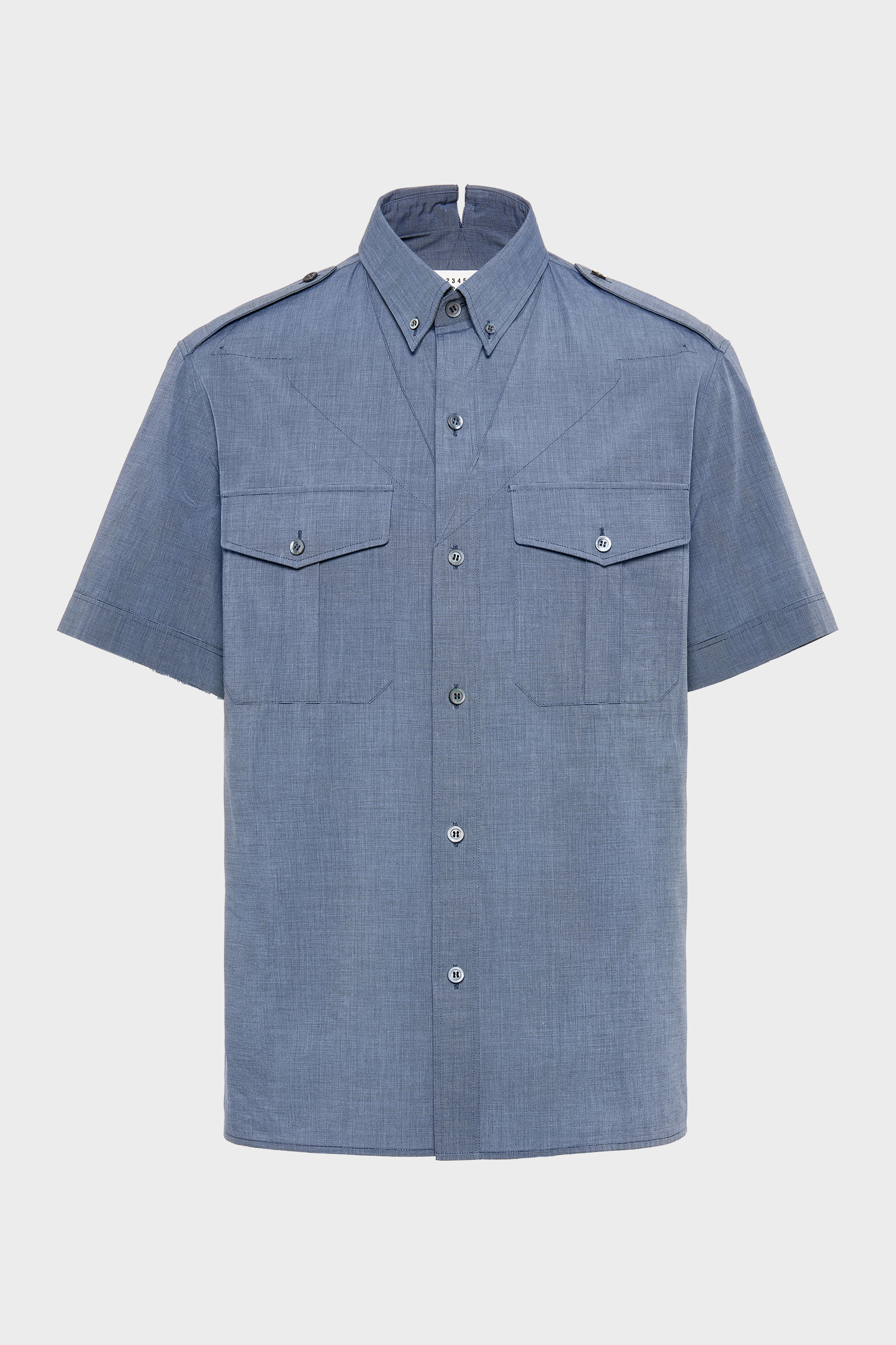 Folded Collar Kurzarmhemd