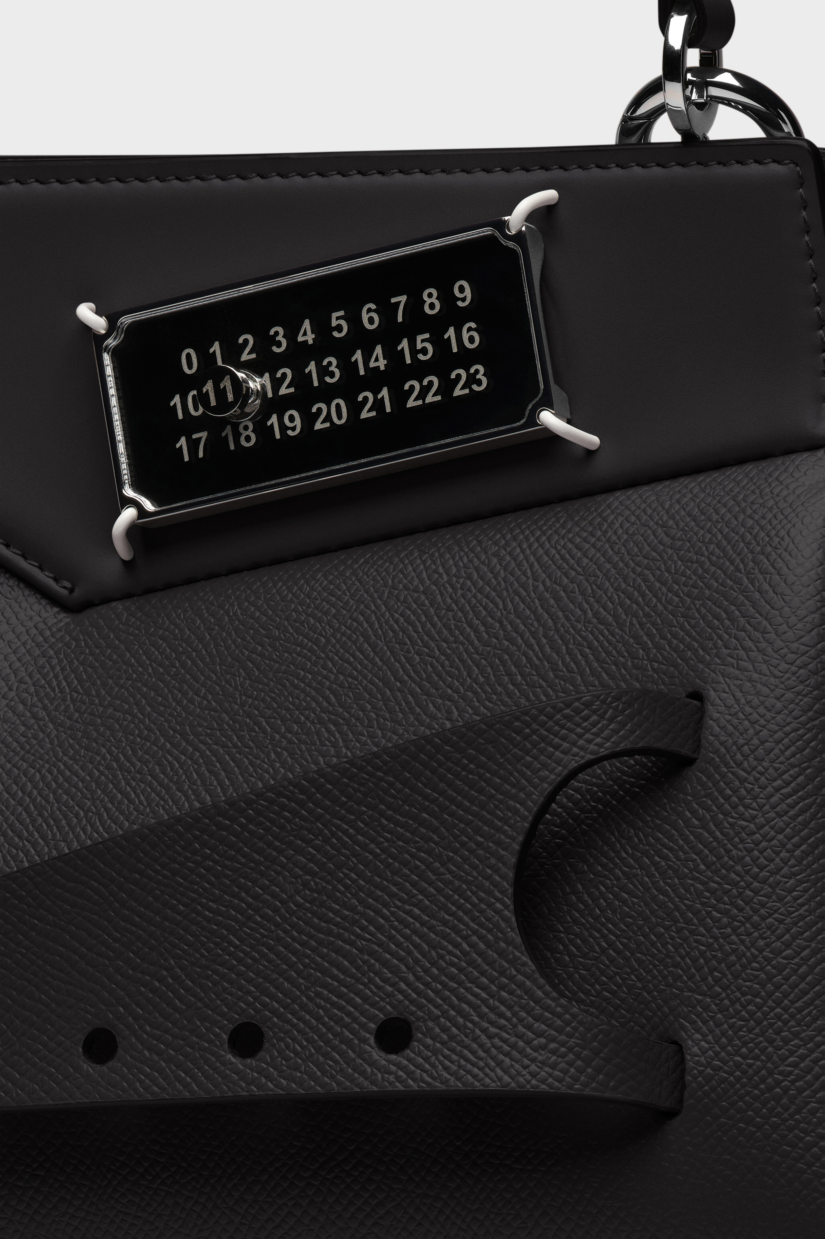 Black Leather Snatched Handbag Small | Maison Margiela Black Leather Snatched Handbag Small | Maison Margiela