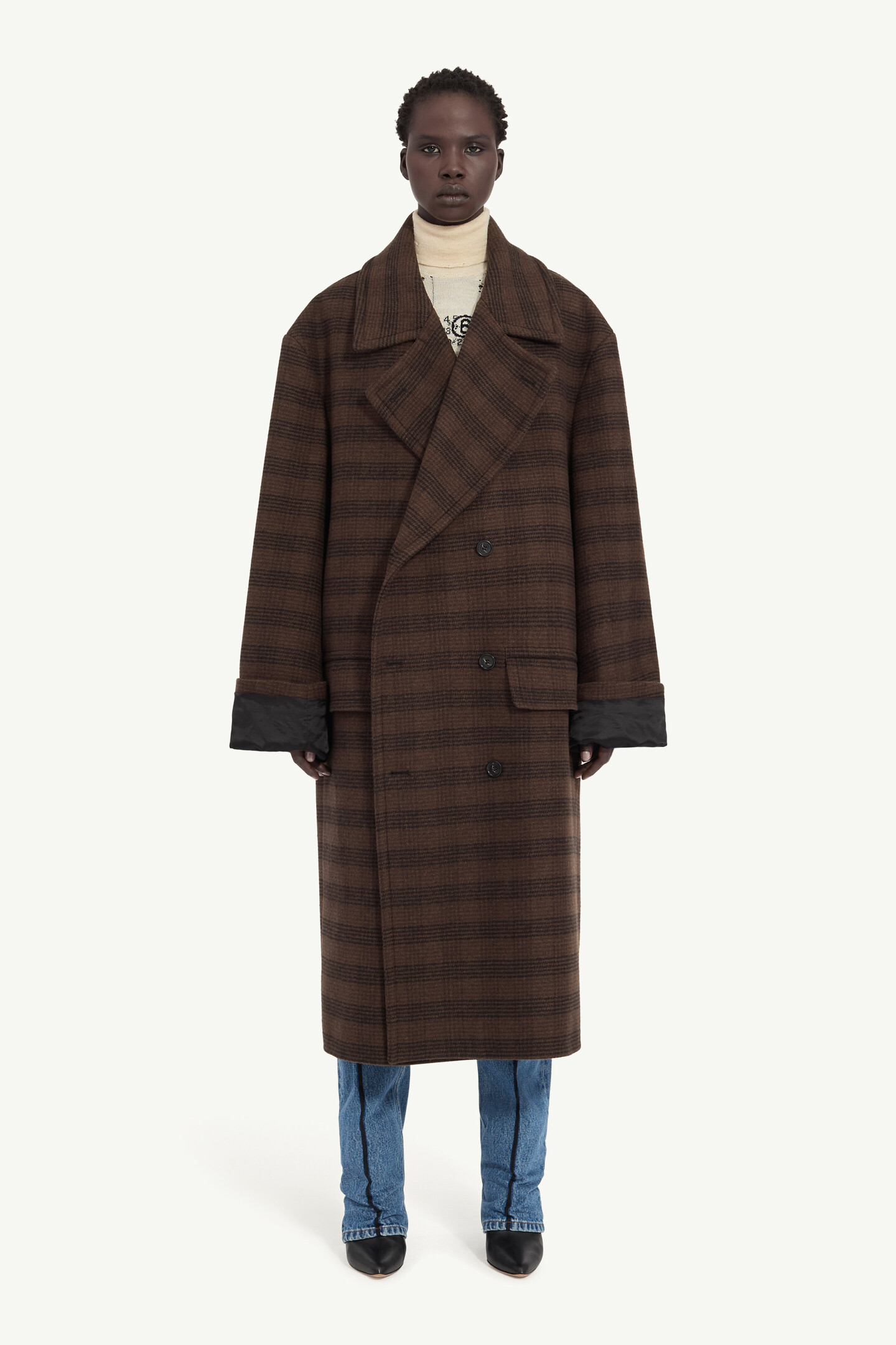 Women's Wool-Blend Checked Coat | MM6