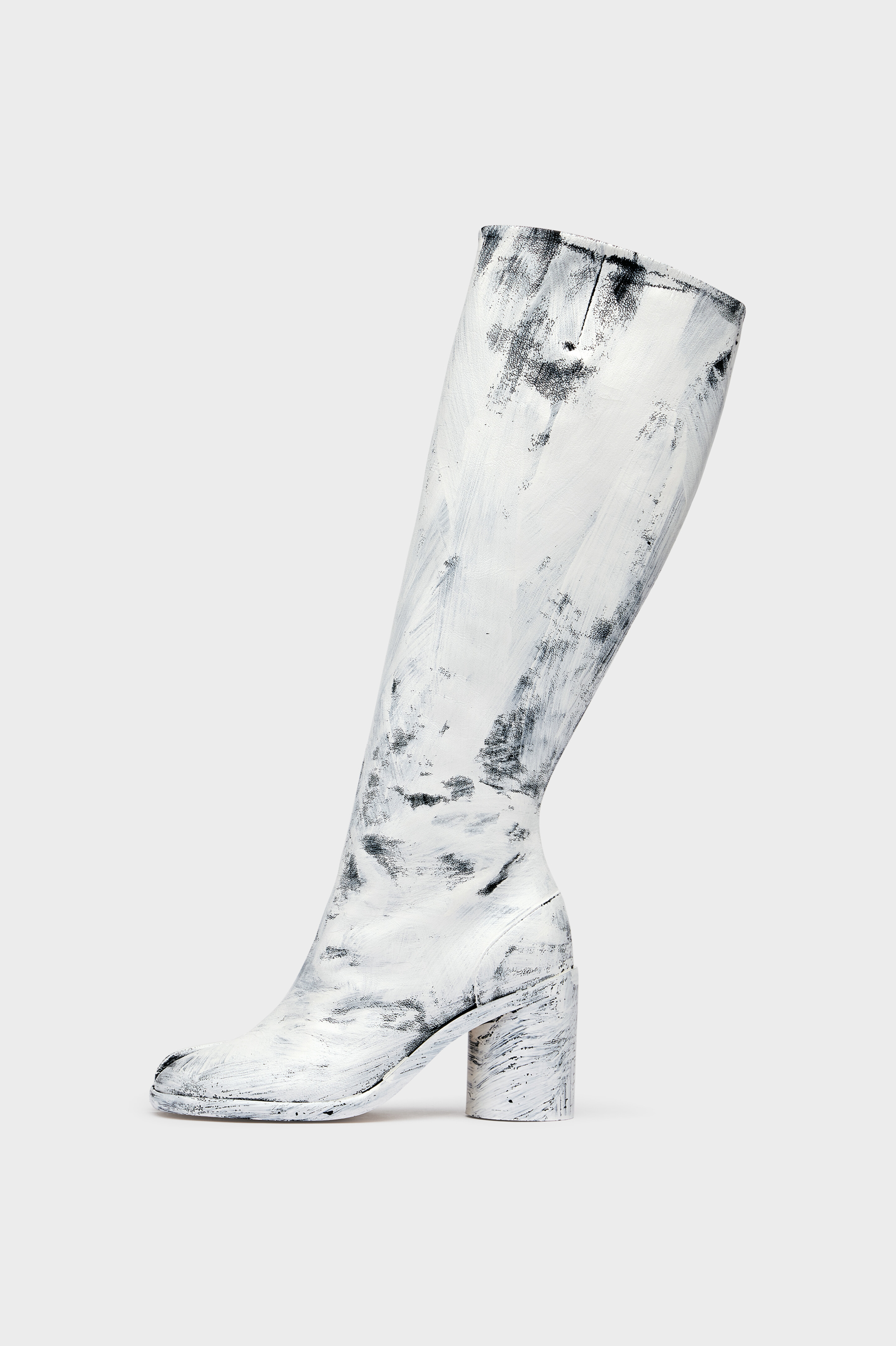 Black and White Tabi Bianchetto Knee-High Boots | Maison Margiela