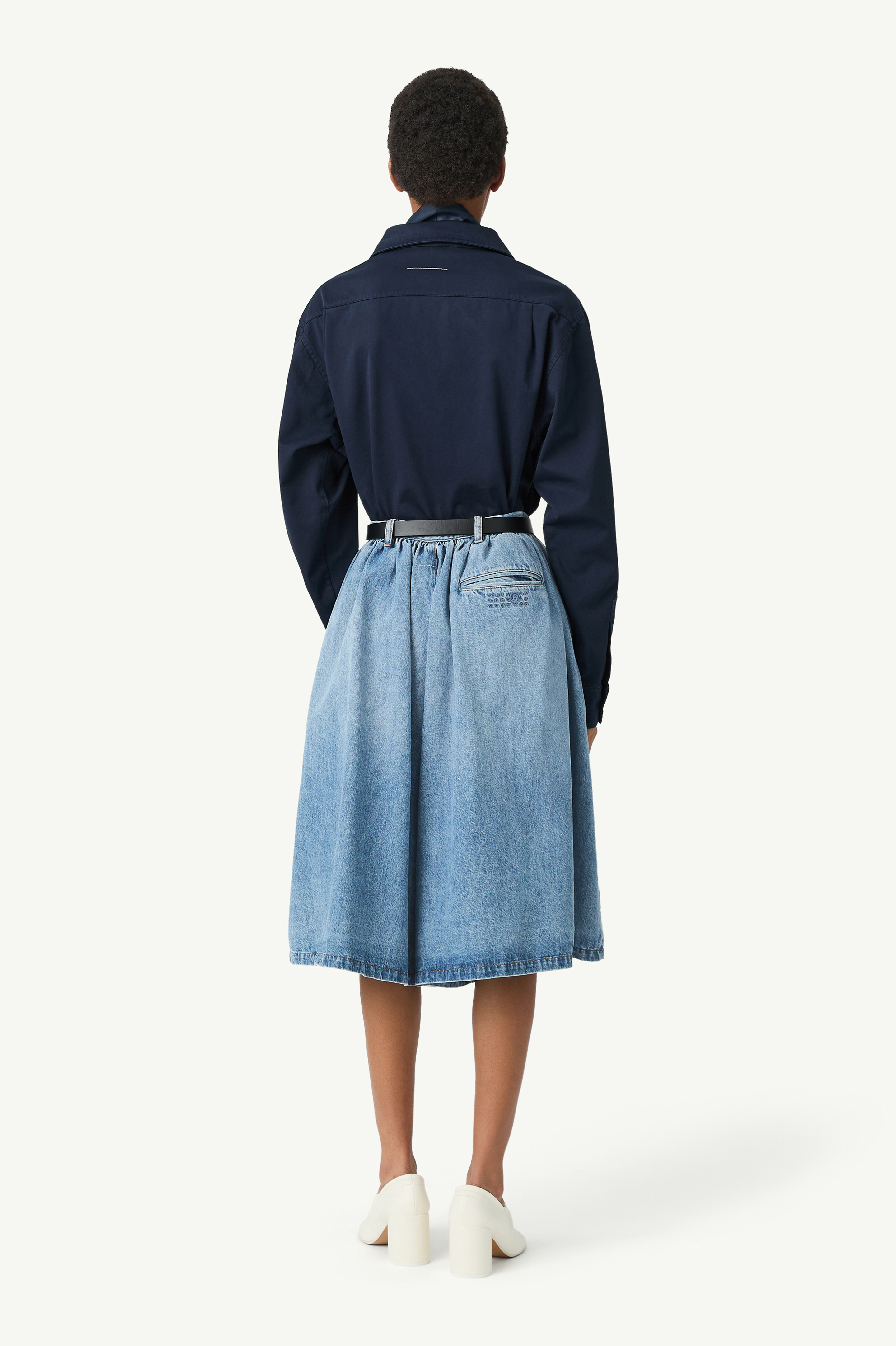 Blue Numeric embroidery denim shorts | MM6 Official