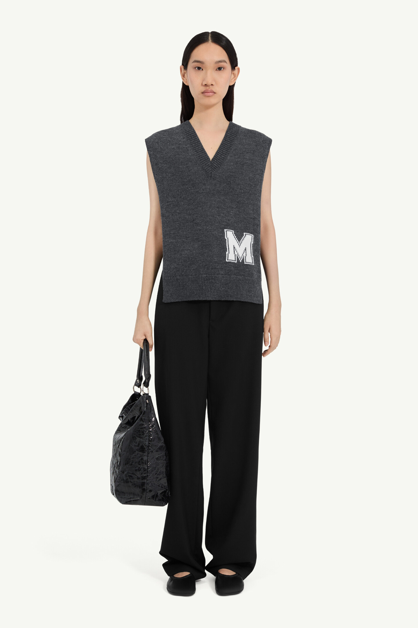 Dark grey Sleeveless knit vest | Maison Margiela Official