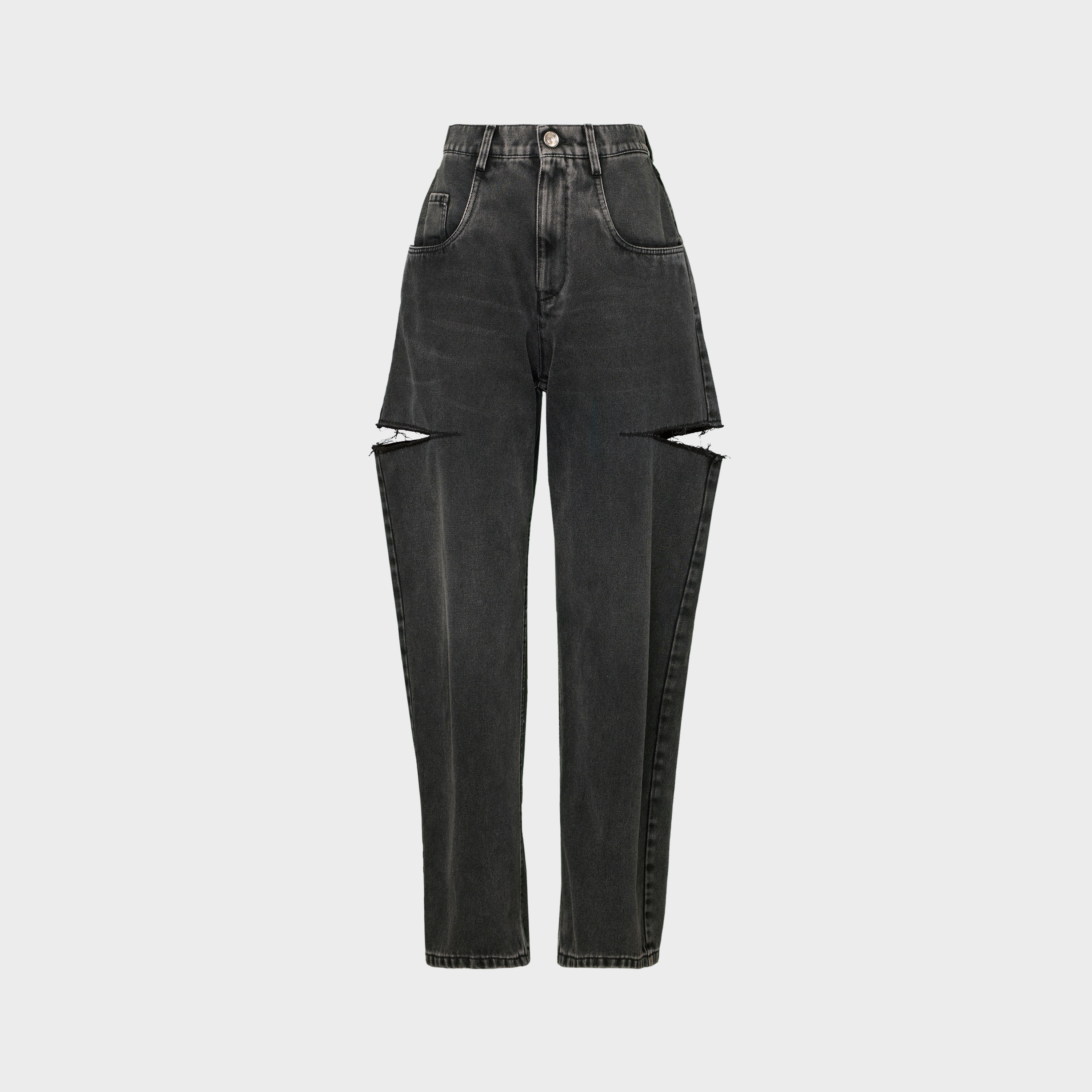 Black High-wasited Cut-Out Jeans | Maison Margiela