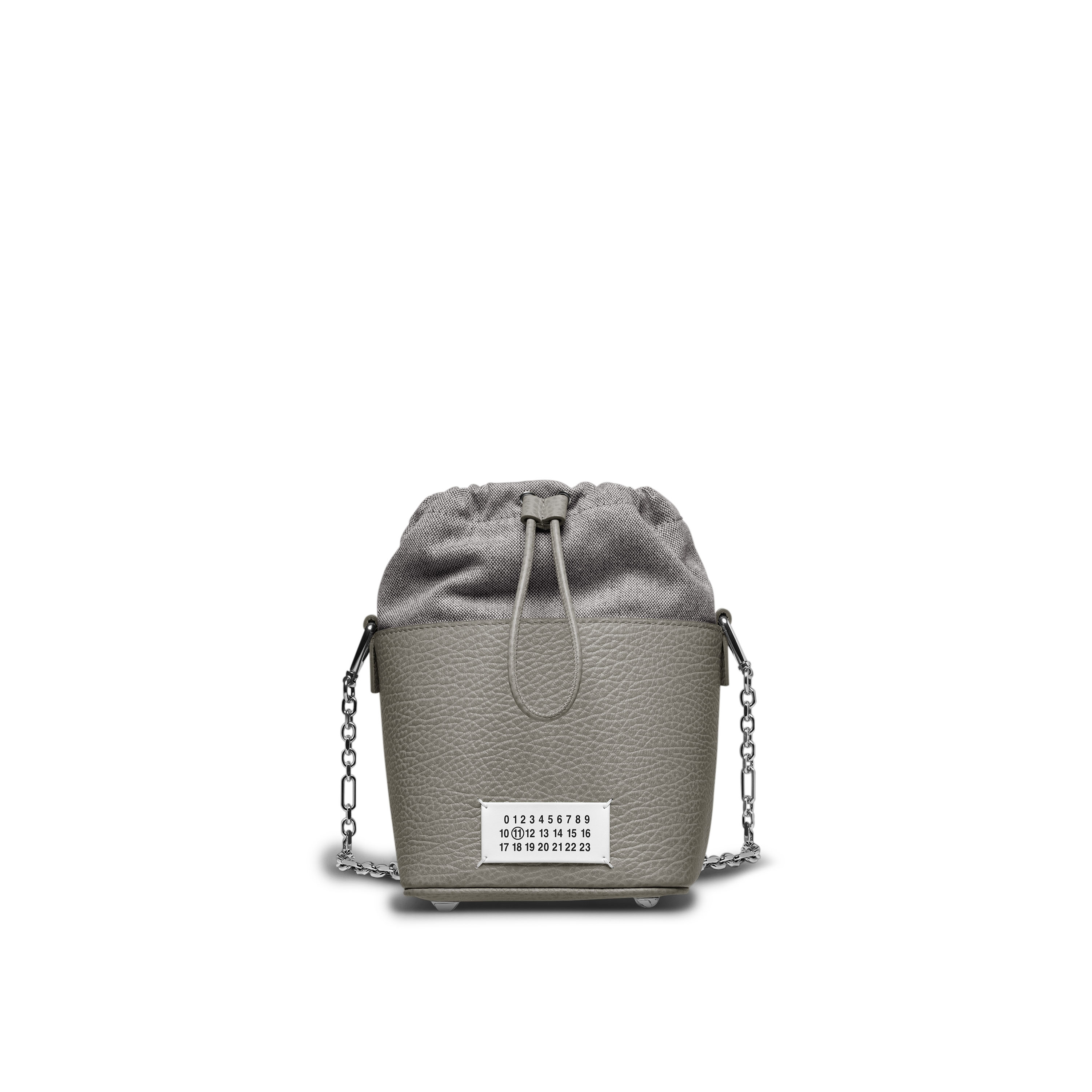 Gray Leather 5AC Bucket Small Shoulder Bag | Maison Margiela