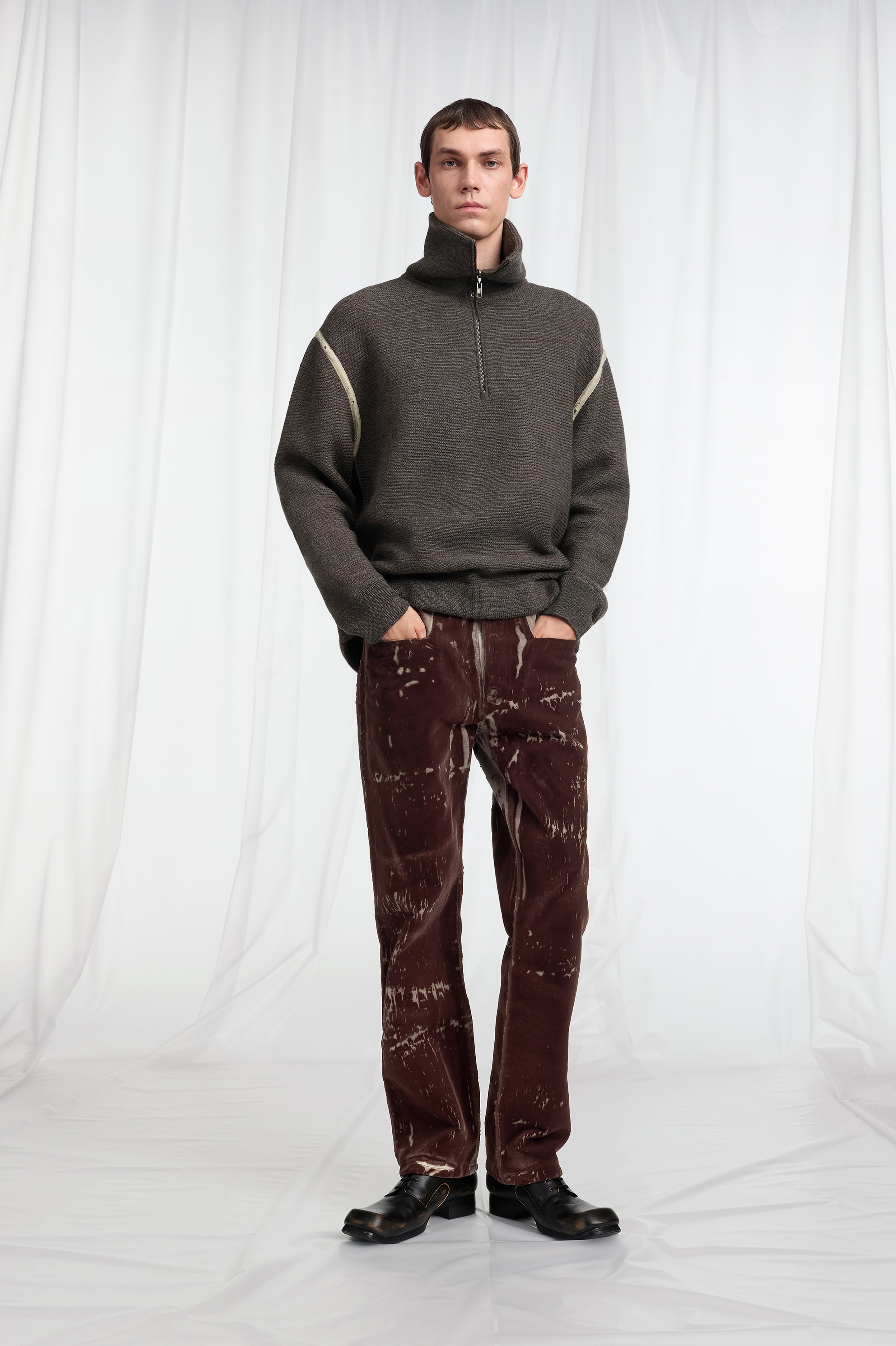 Flocked Denim Trousers
