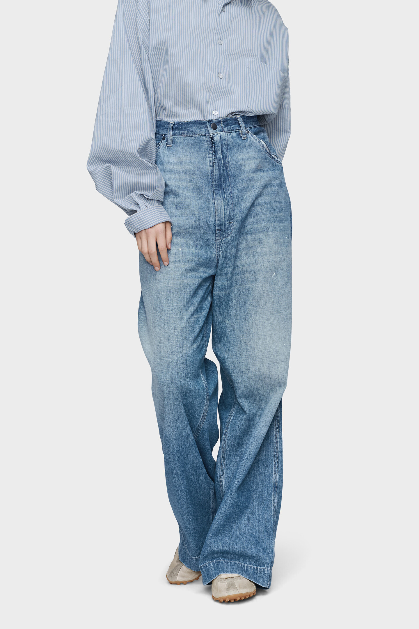 Vintage medium blue Wide-leg jeans | Maison Margiela Official