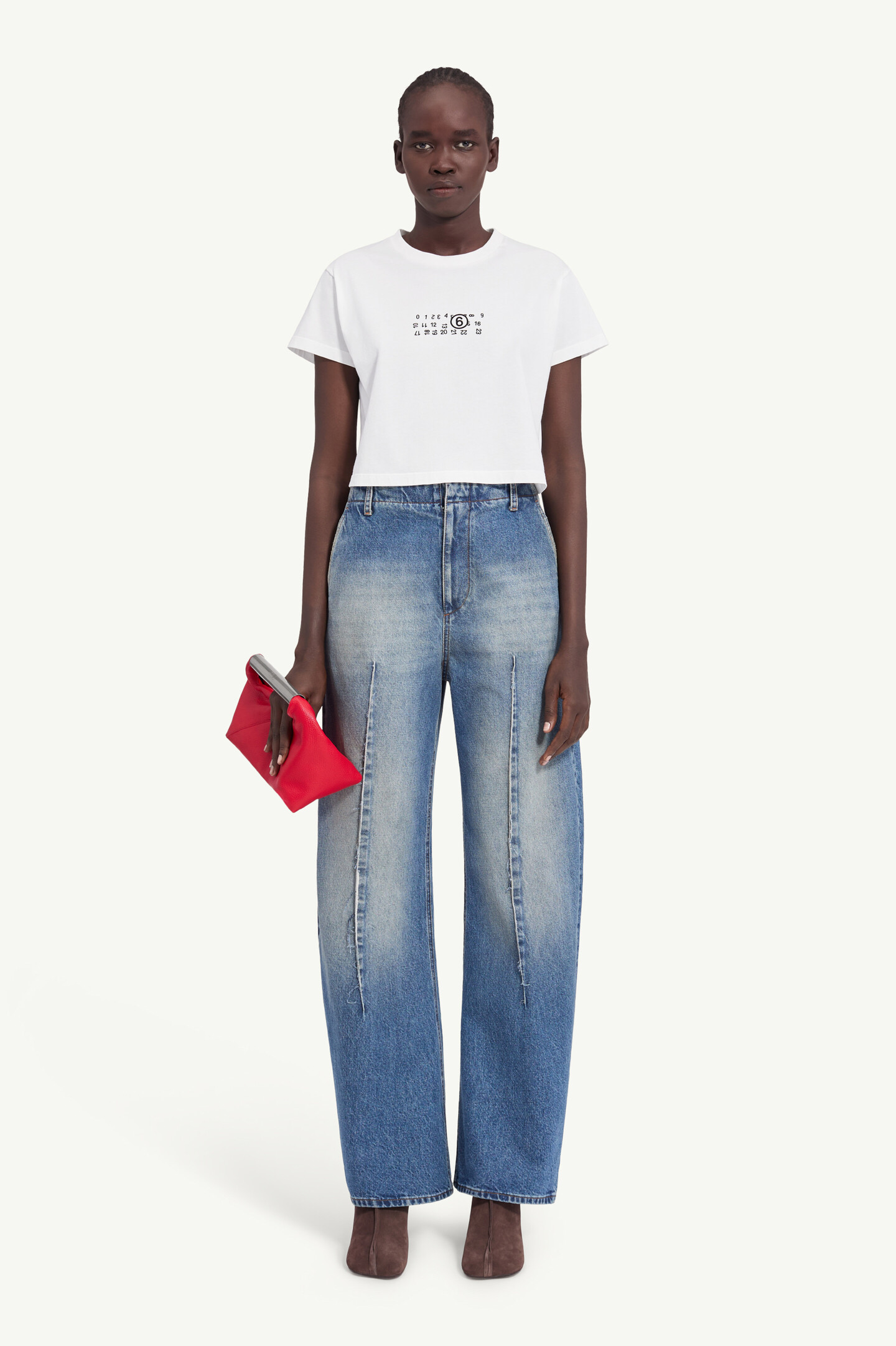 White Flipped-print overdyed T-shirt | MM6 Official