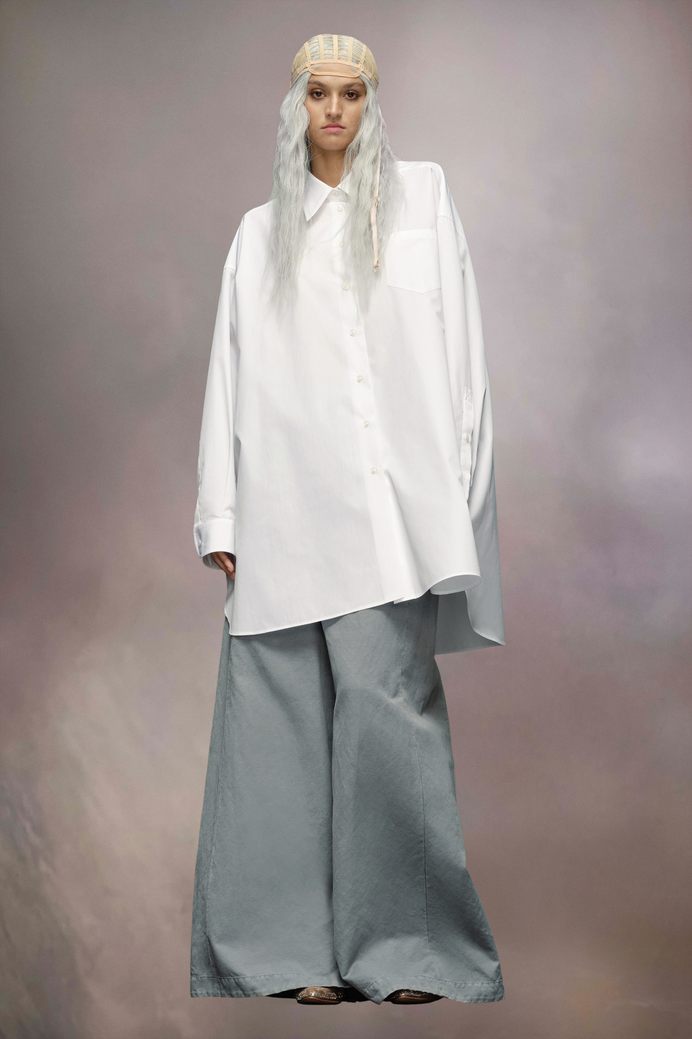 Cotton poplin shirt dress