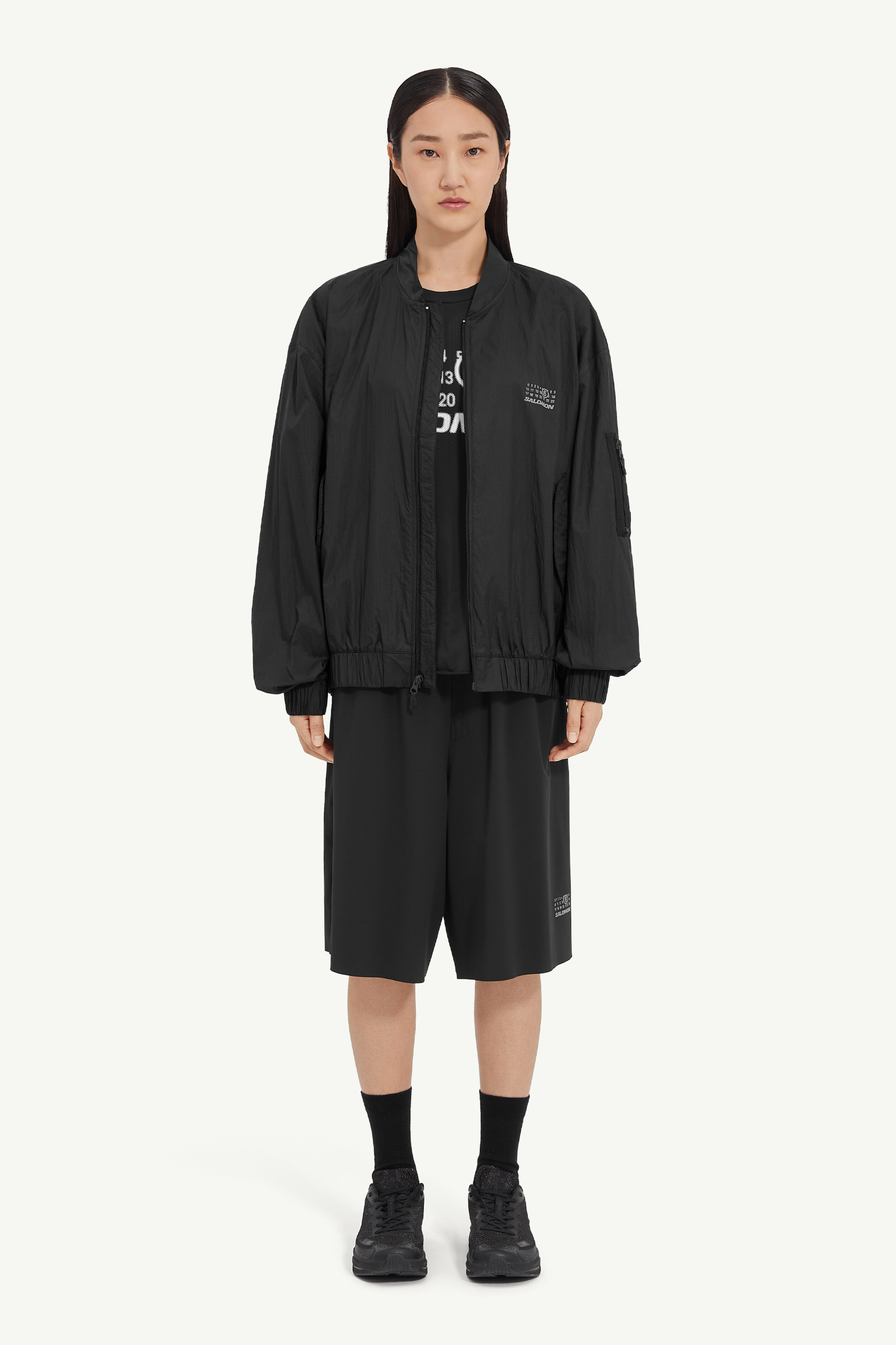 25SS MM6 メゾンマルジェラ Salomon SPORTS JACKET Black Nylon Sports Jacket MM6 x Salomon | MM6