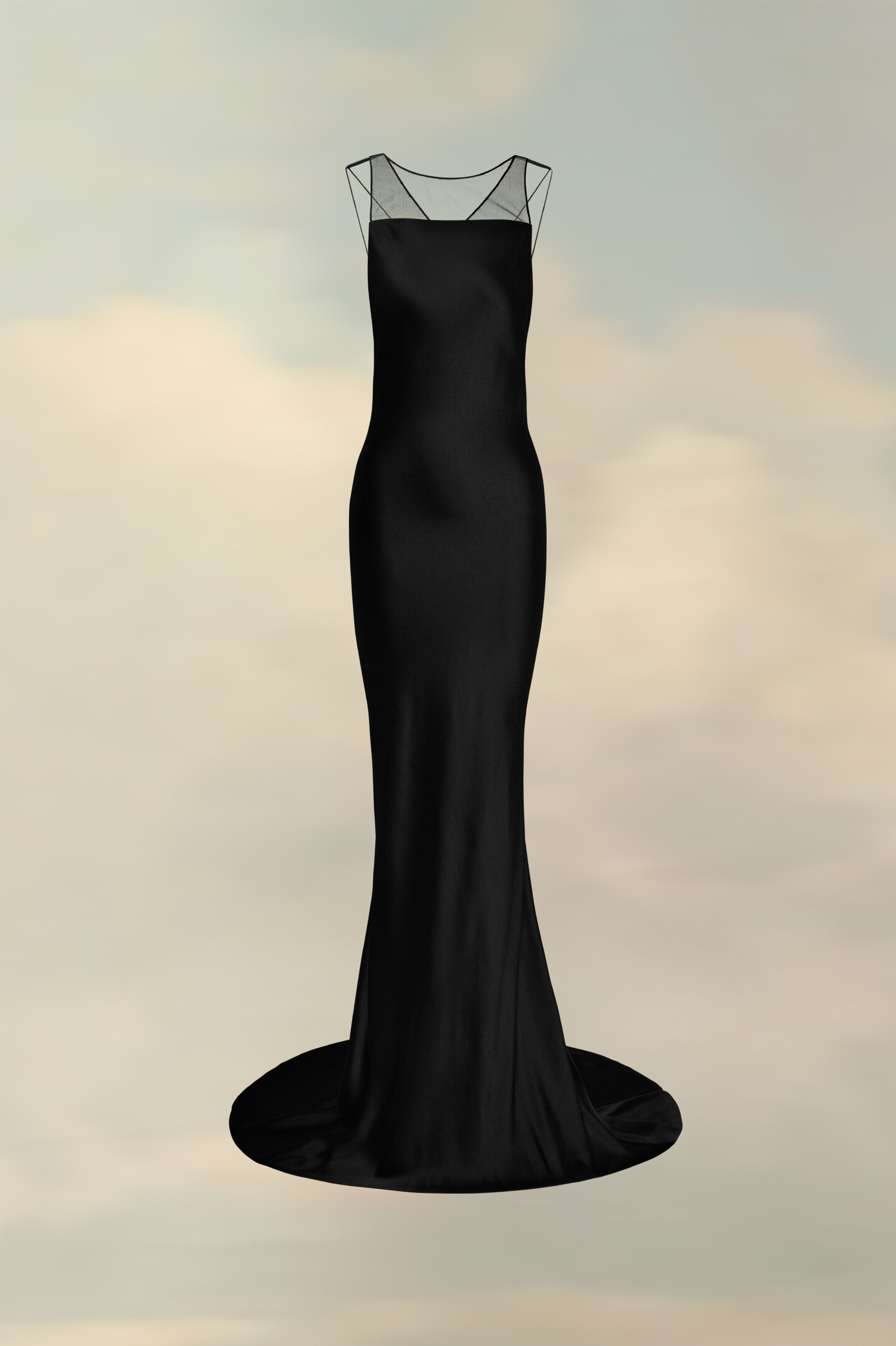 Maison Margiela メゾンマルジェラ サテンドレス Ivory Hammered Satin Flared Maxi Dress | Maison Margiela