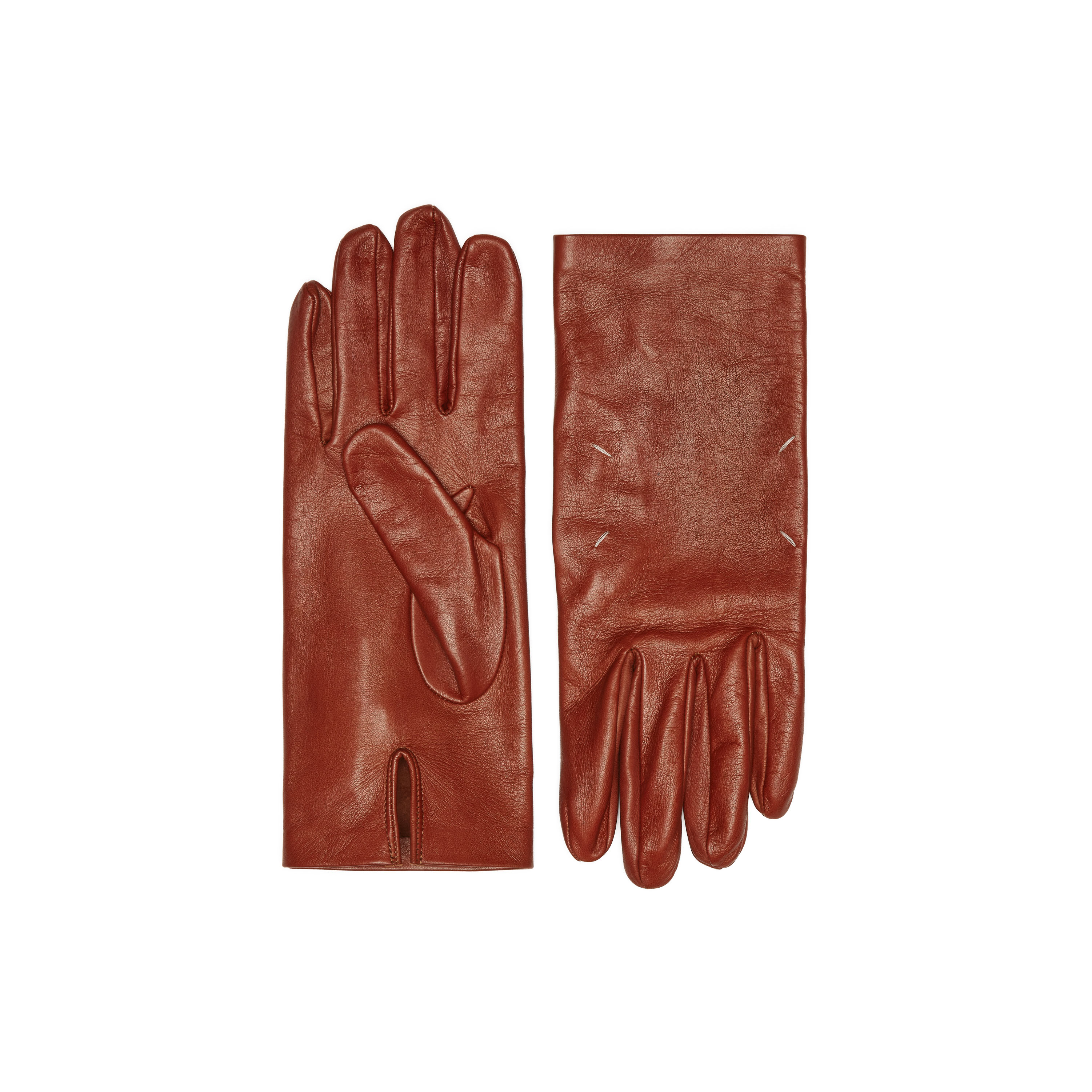 Men's Red Leather Gloves | Maison Margiela