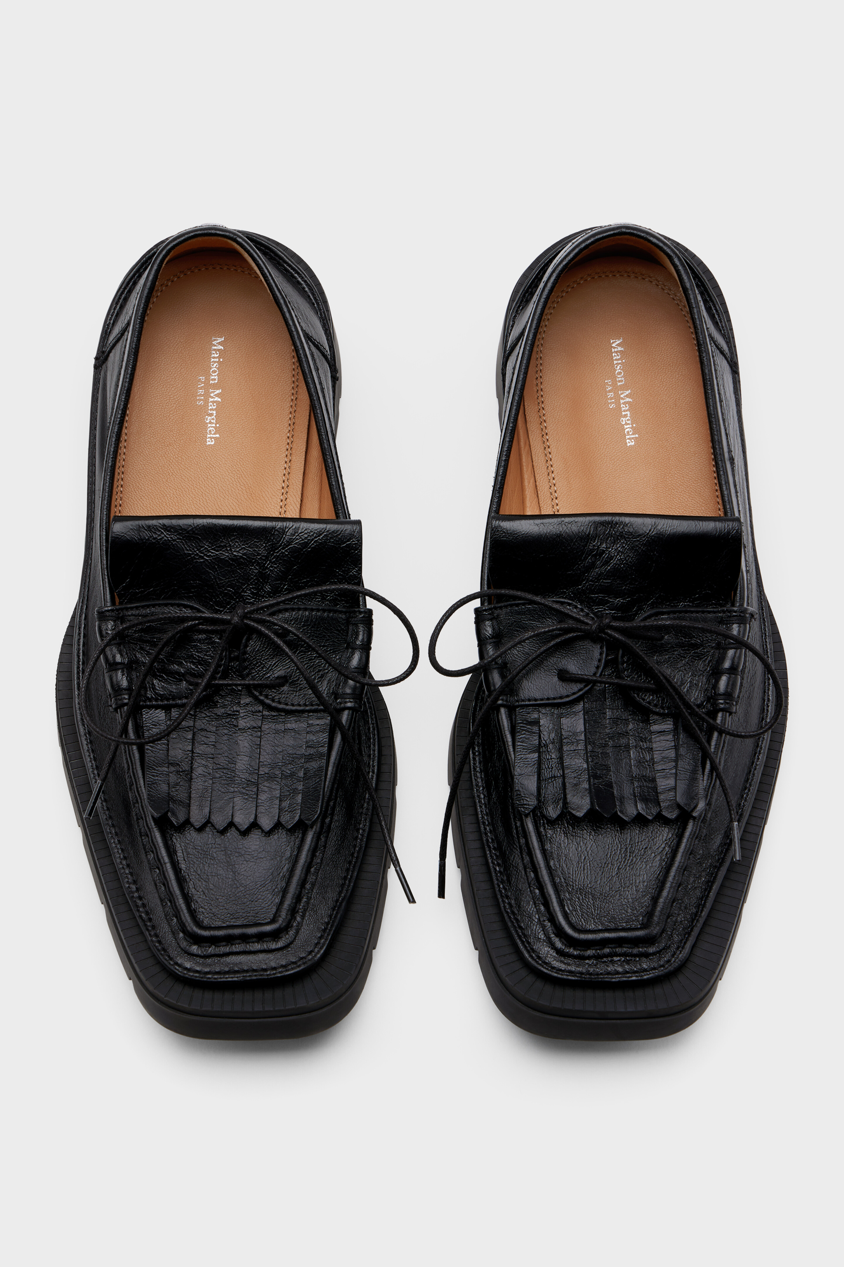 Level Fringed Loafer Black | Maison Margiela Official