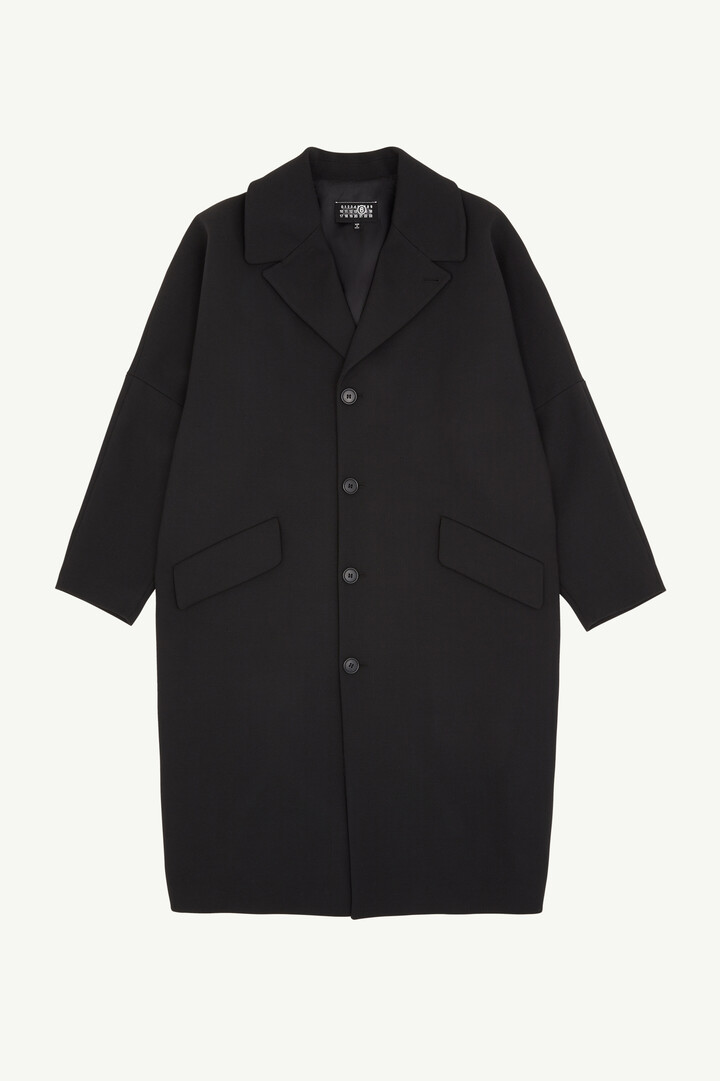 Black Wool Mid-weight Coat | Maison Margiela