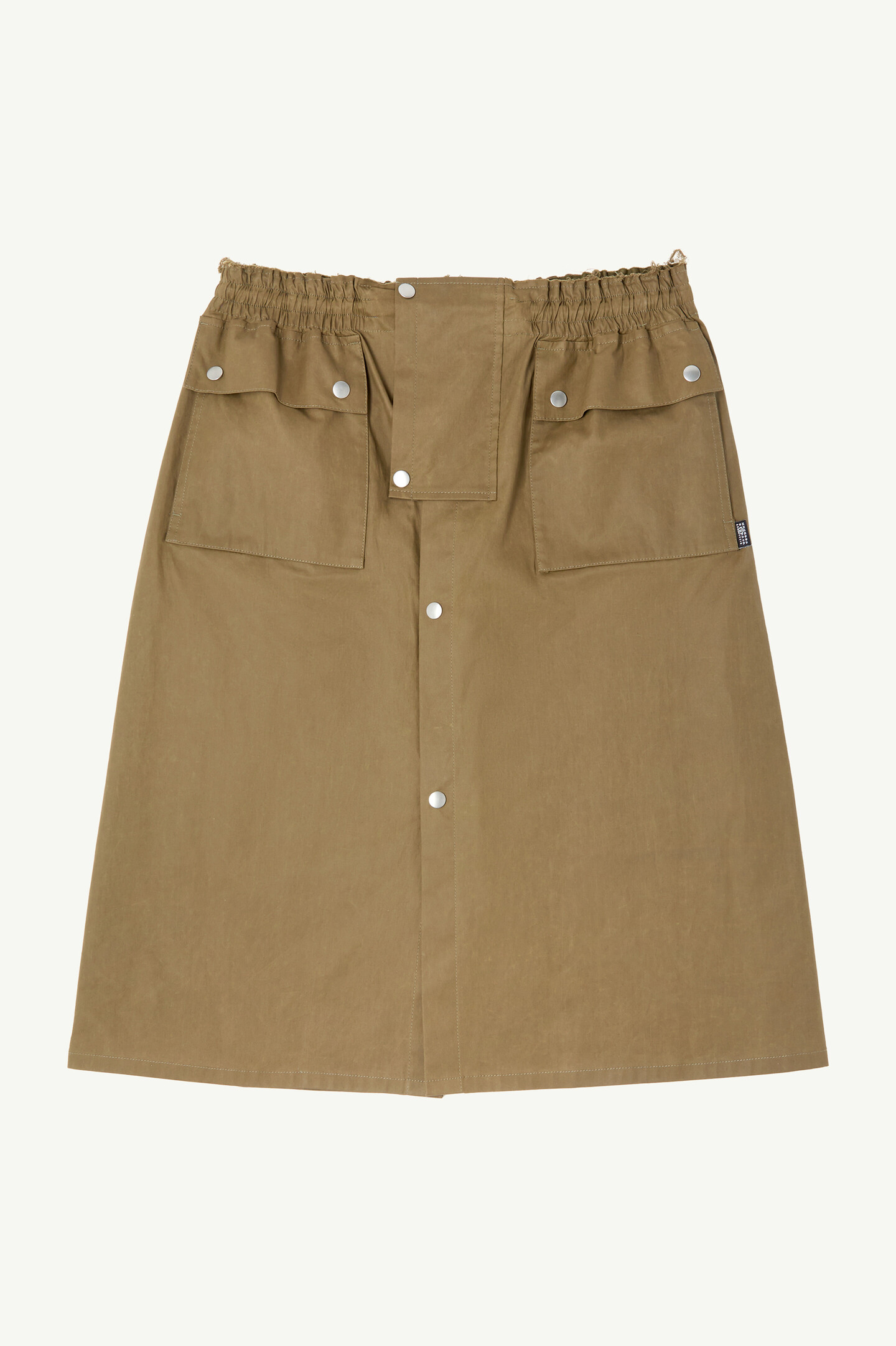 Yellow Drawstring coated cotton midi skirt | MM6 Official