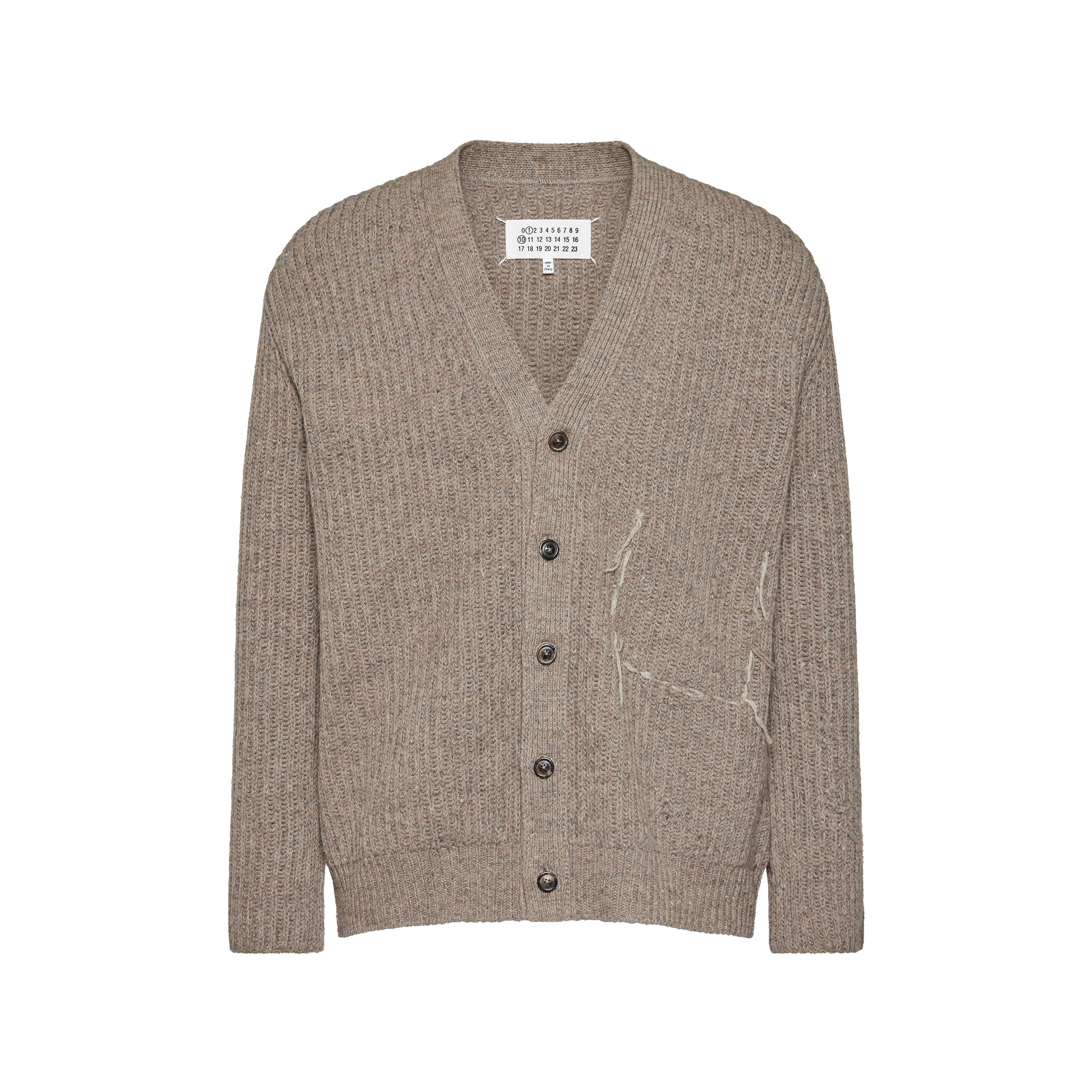 Men's Brown Wool V-Neck Cardigan | Maison Margiela