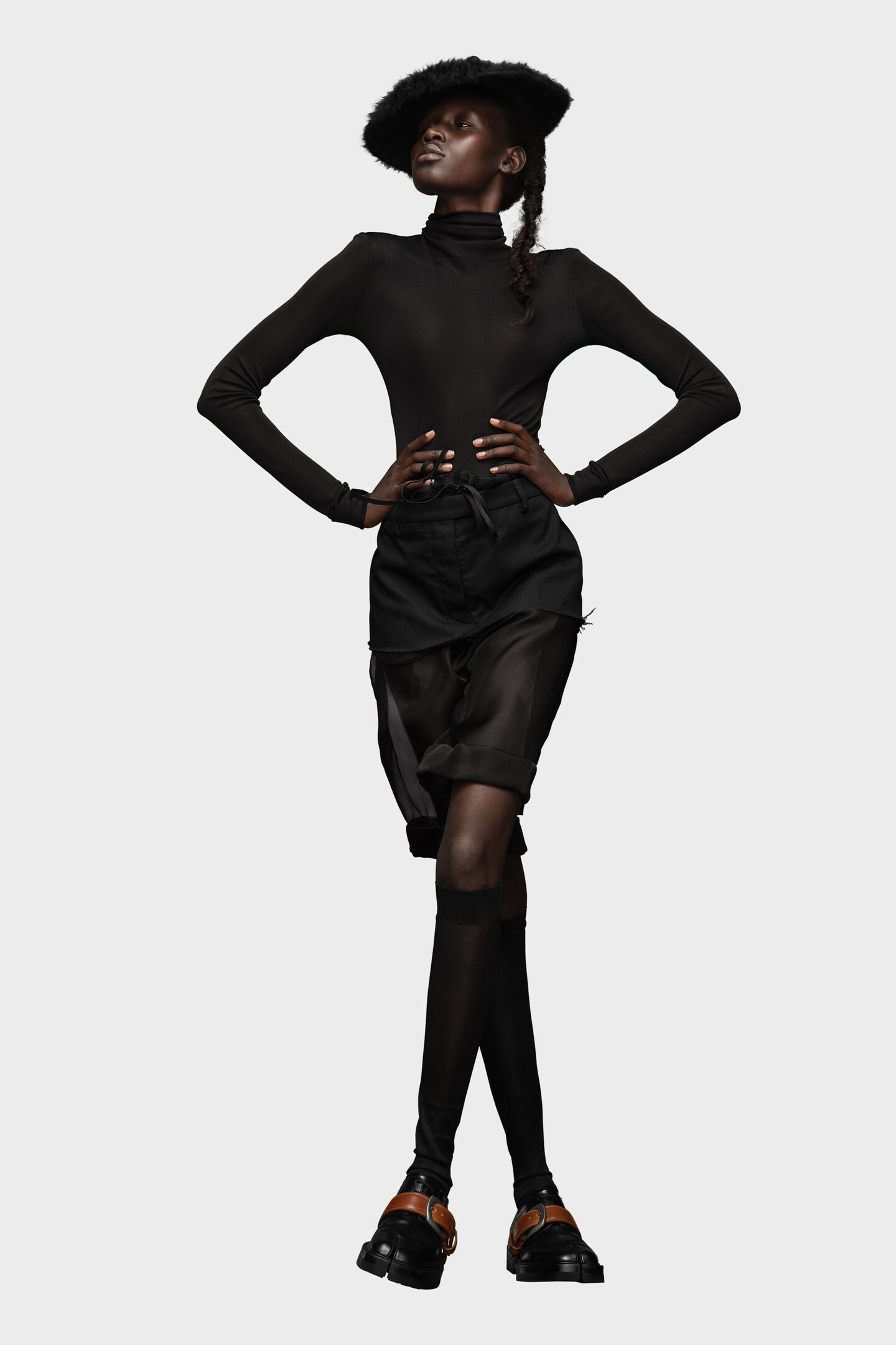 メゾンマルジェラ　タートルネック ブラック ボディスーツ メゾンマルジェラ タートルネック ブラック ボディスーツ MAISON