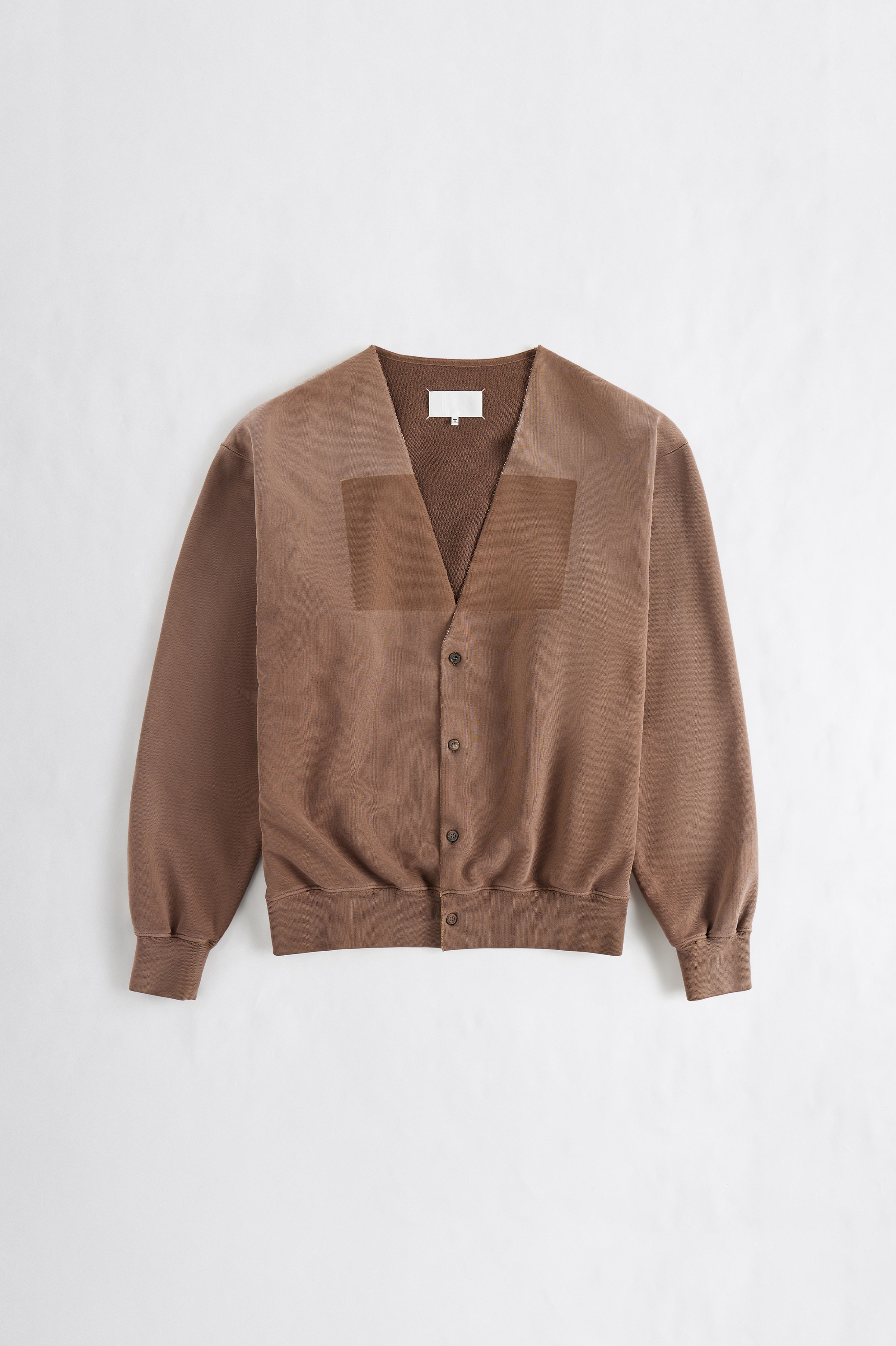 Brown Deep V-Neck Cotton Sweatshirt | Maison Margiela Official