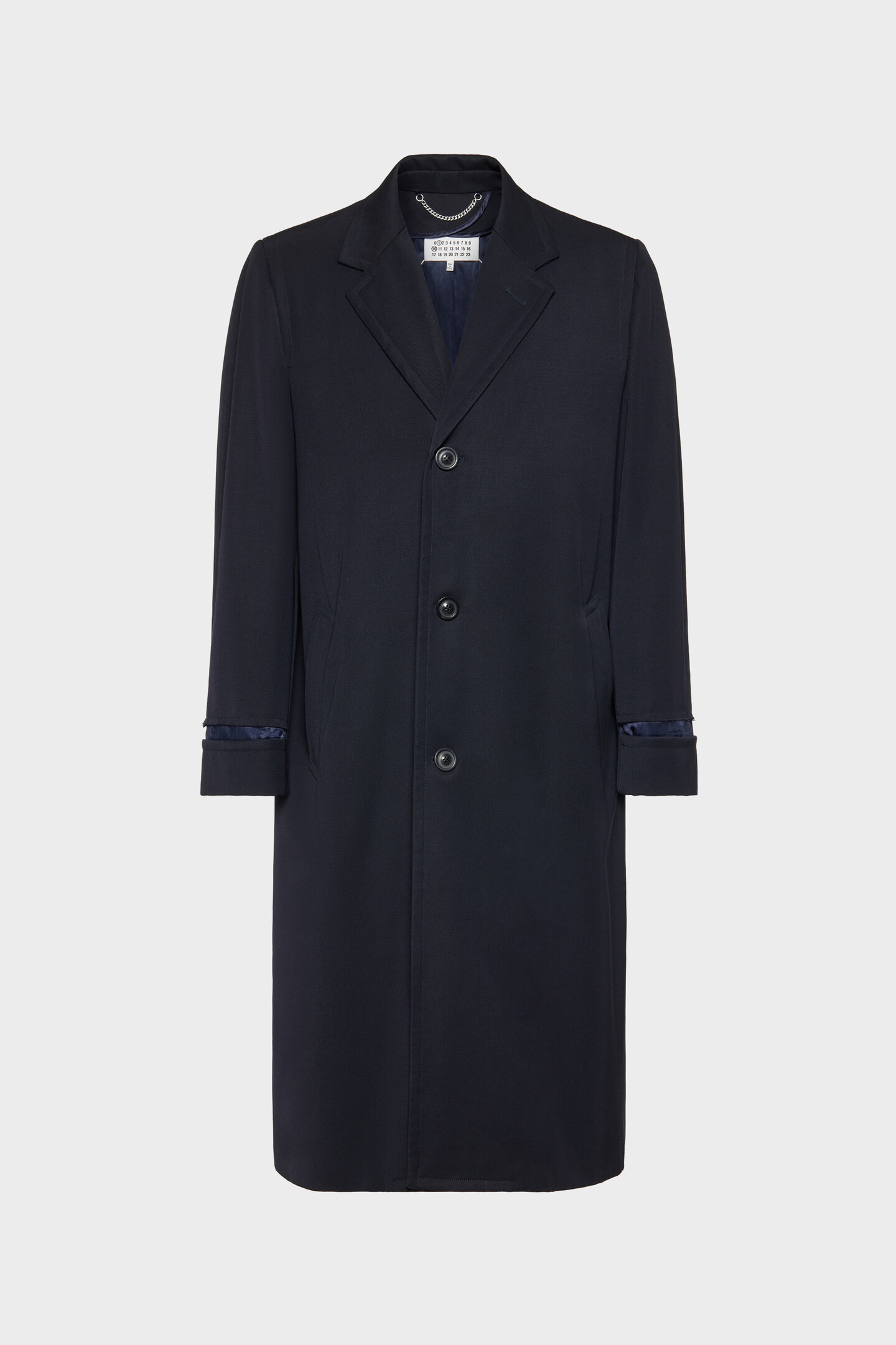 メゾンマルジェラ　カバリコート　ネイビー Men's Blue Wool Coat | Maison Margiela