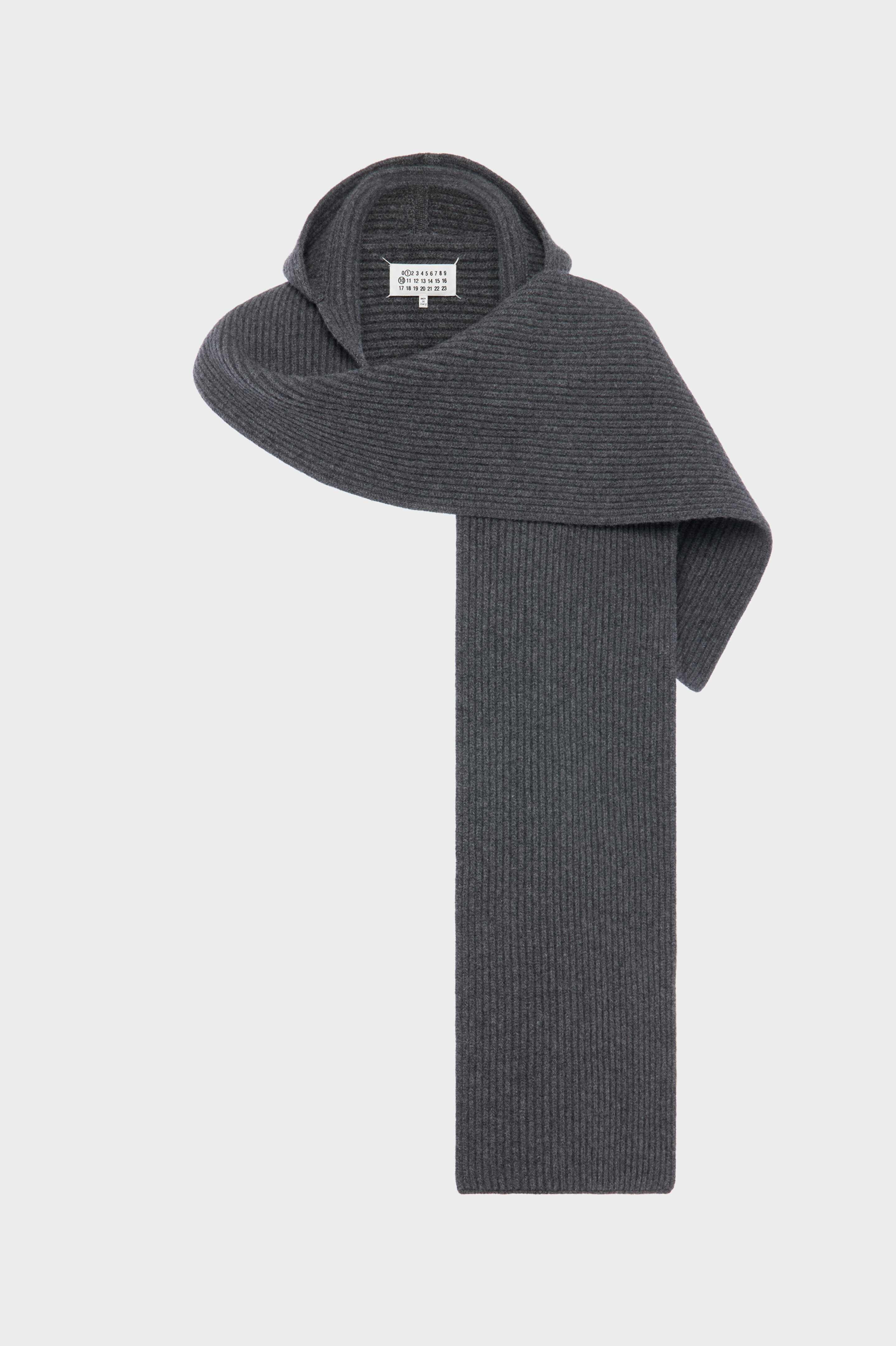 Wool hooded scarf