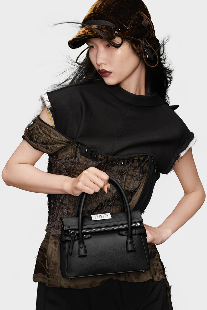 Black Leather 5AC East West Small Handbag | Maison Margiela Black Leather 5AC East West Small Handbag | Maison Margiela