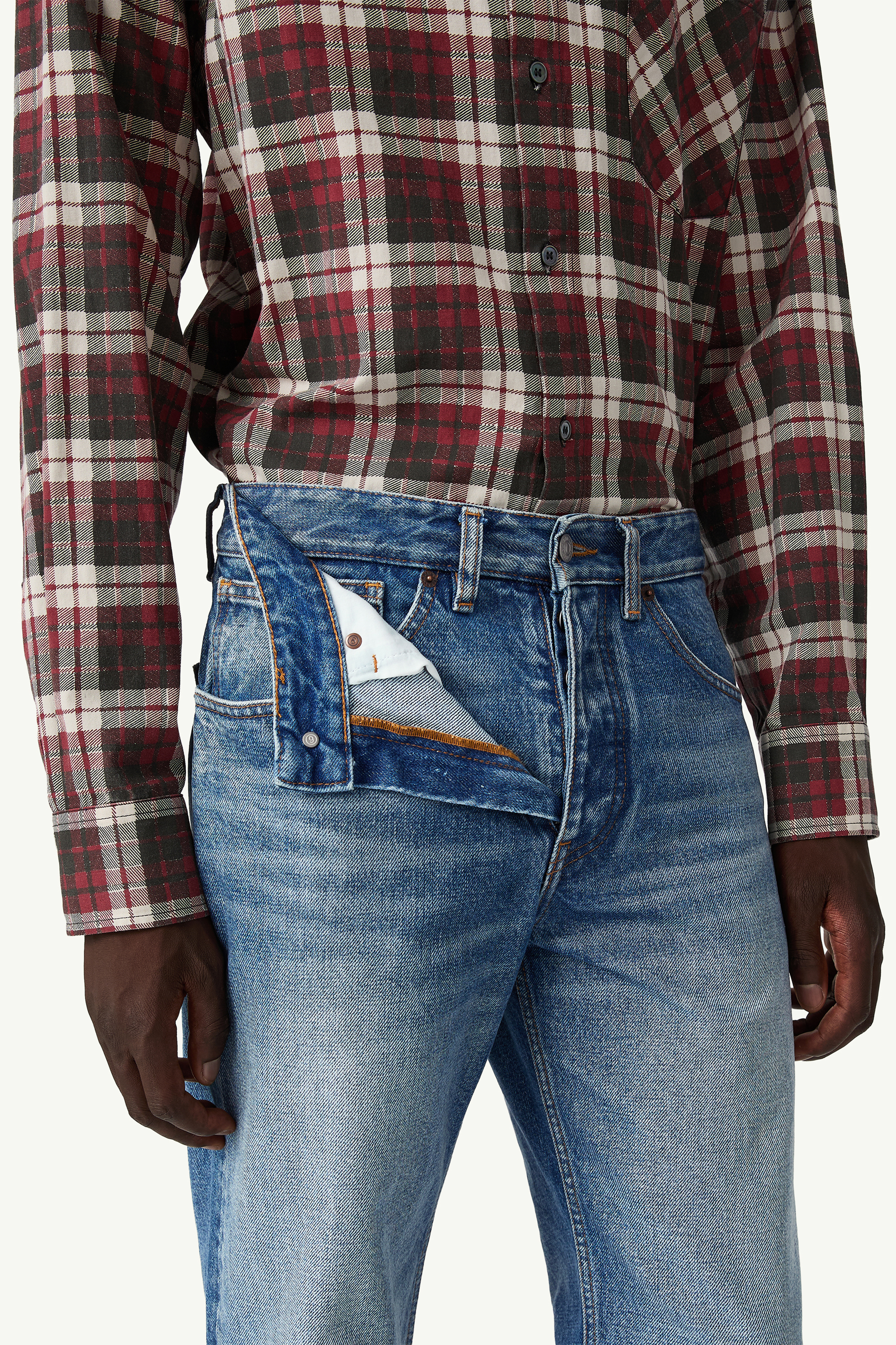 Blue Straight-leg denim jeans | MM6 Official