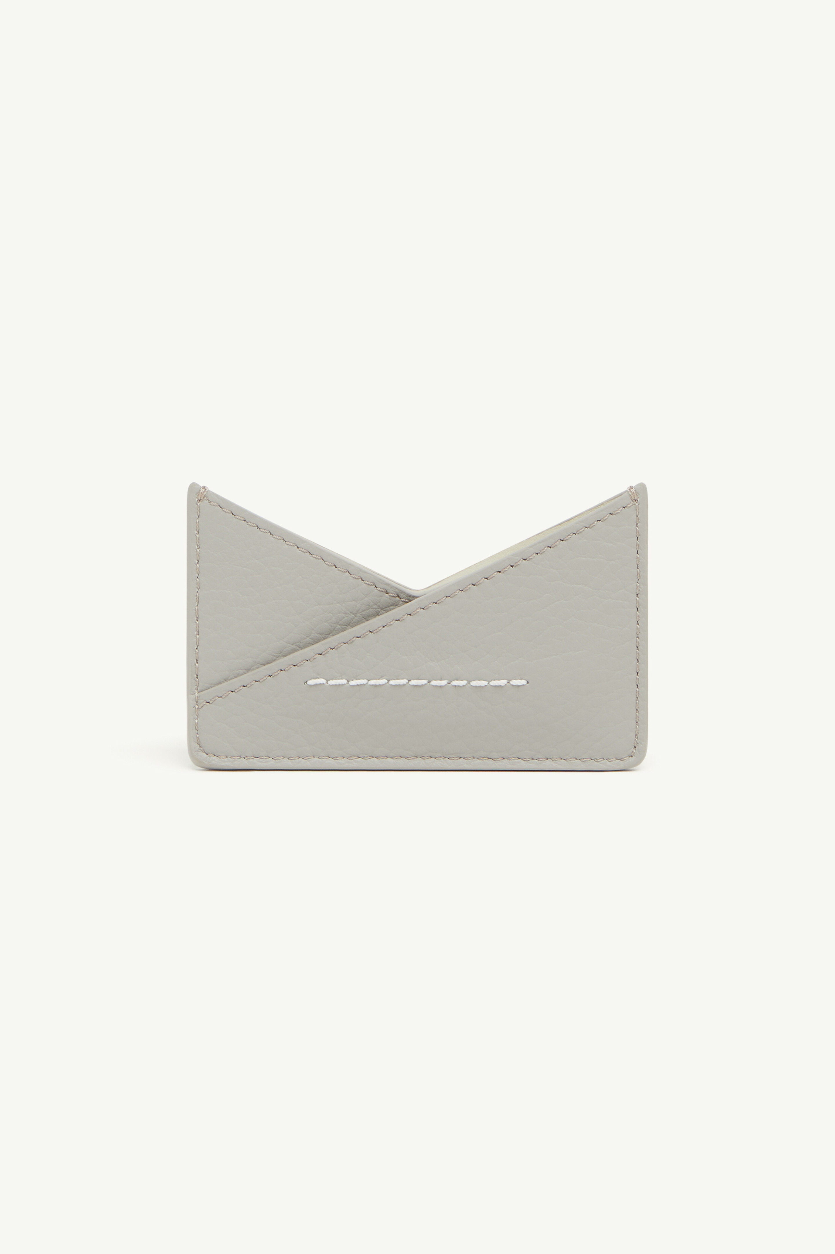 Grey Leather Japanese Cardholder | MM6
