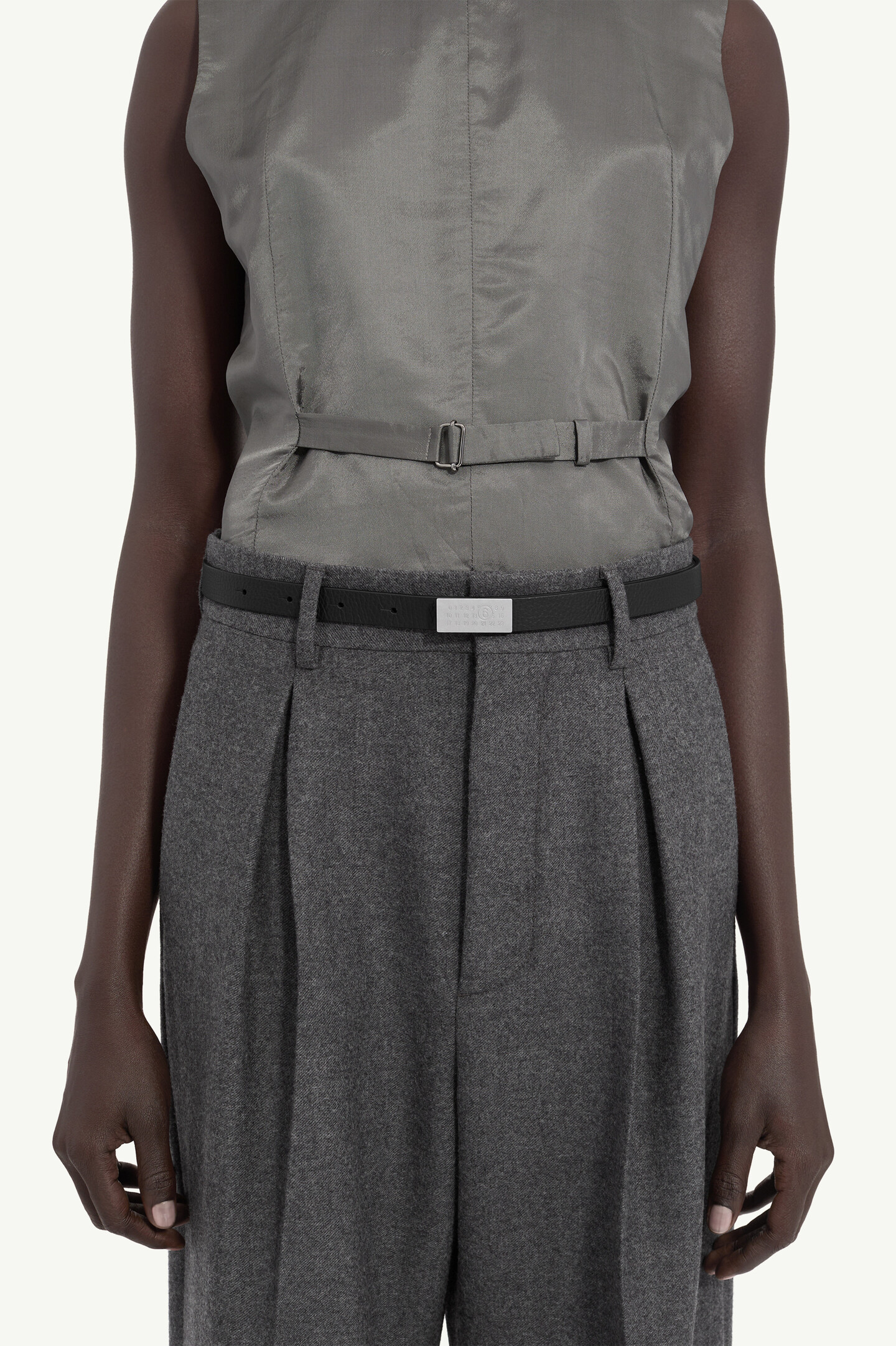 Women's Grainy Leather Numeric Belt | MM6