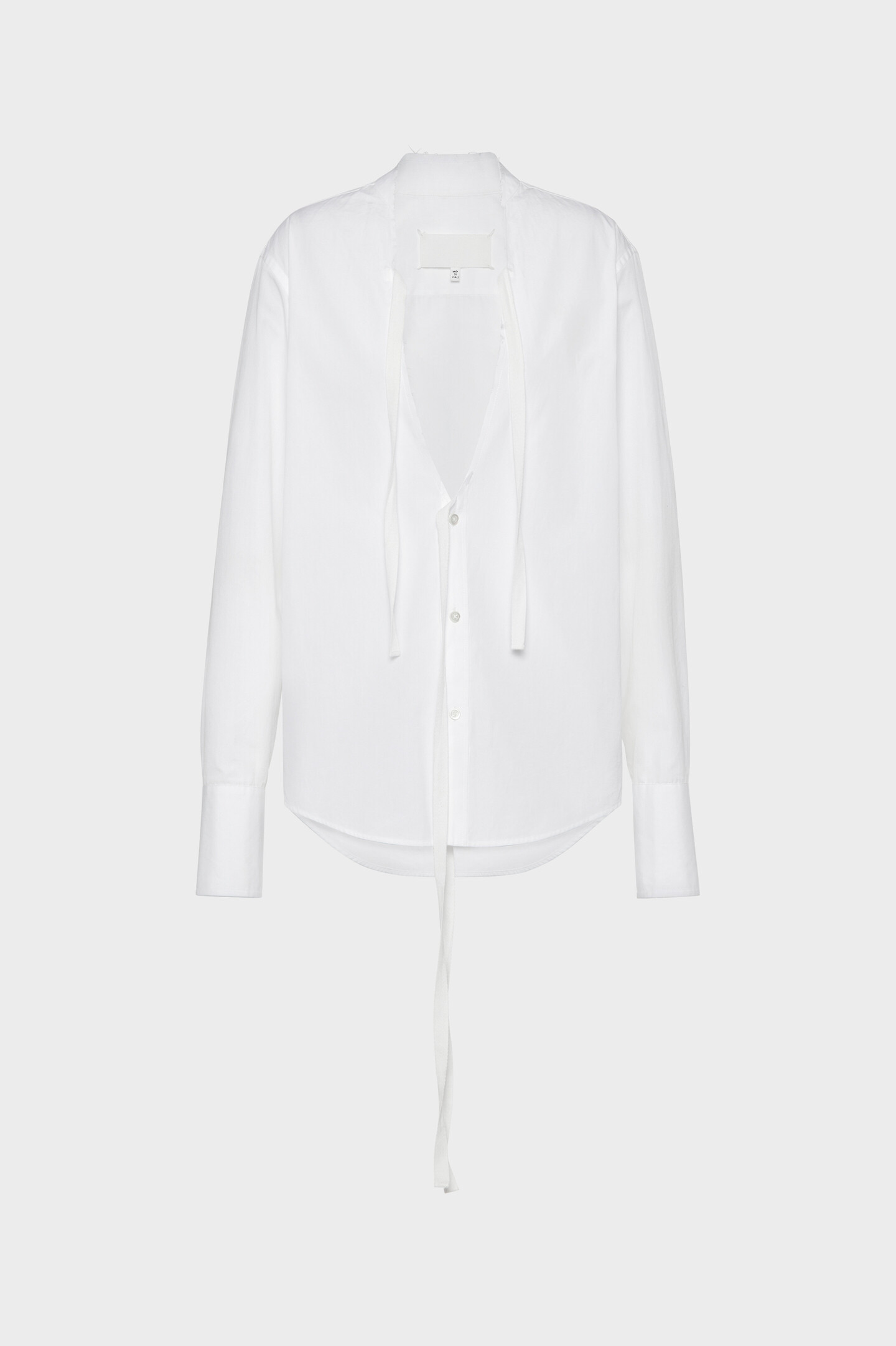 White V-Neck Cotton Shirt | Maison Margiela Official