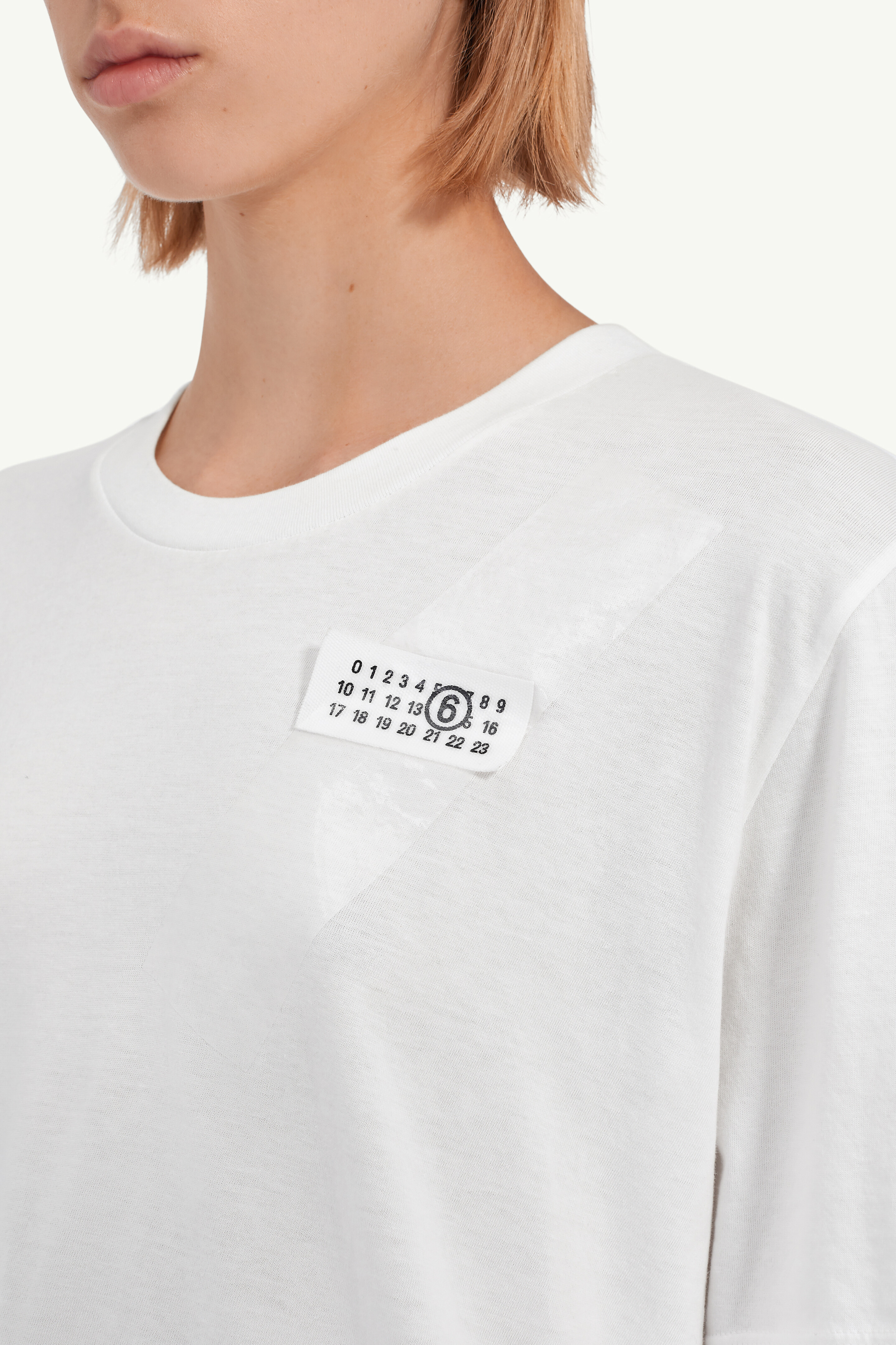 White Taped Numeric T-shirt | MM6 Official