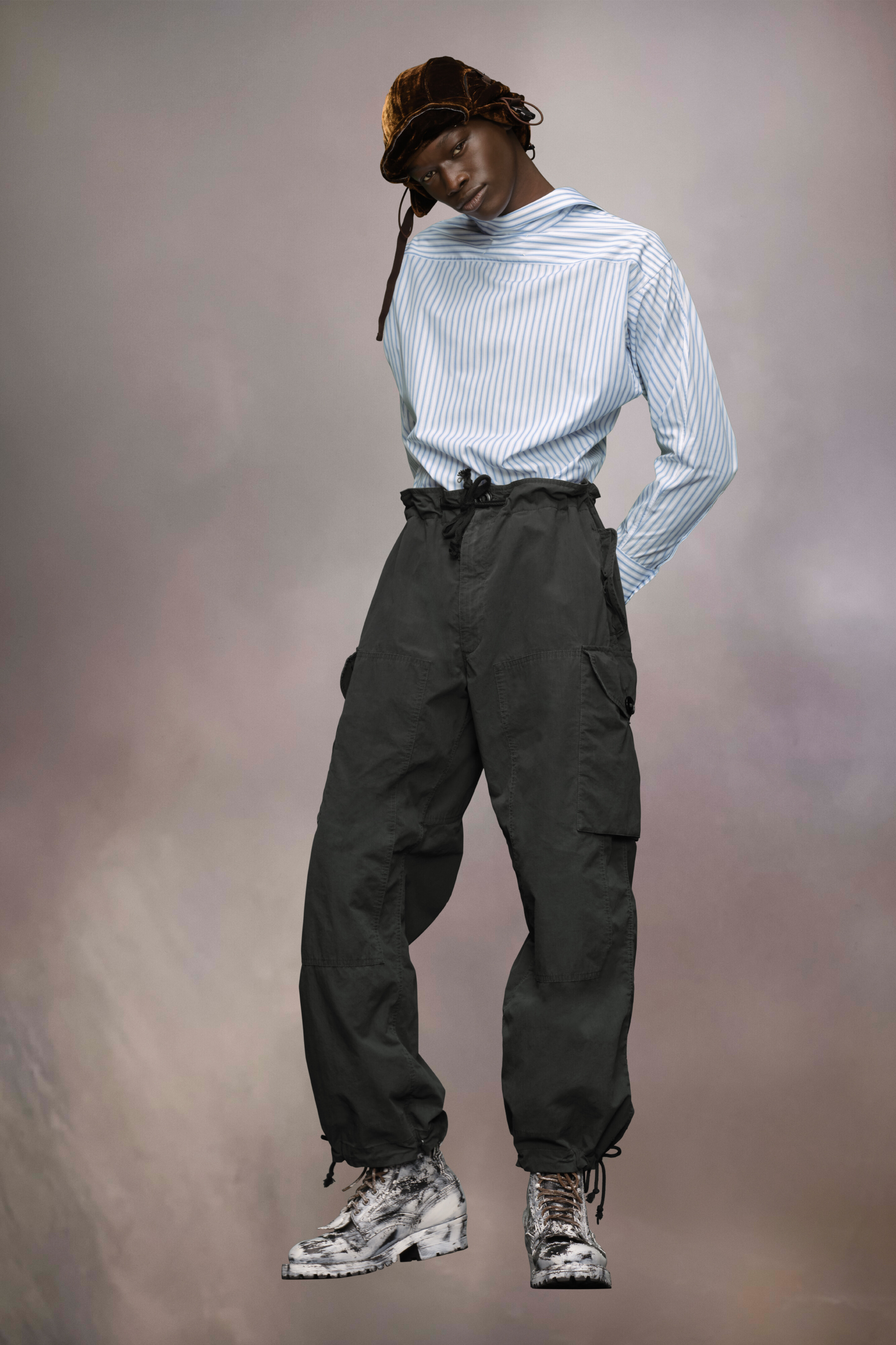 パンツ Maison Margiela 22ss Long Cargo Pants S50KA0670_M35289_900_F.jpg