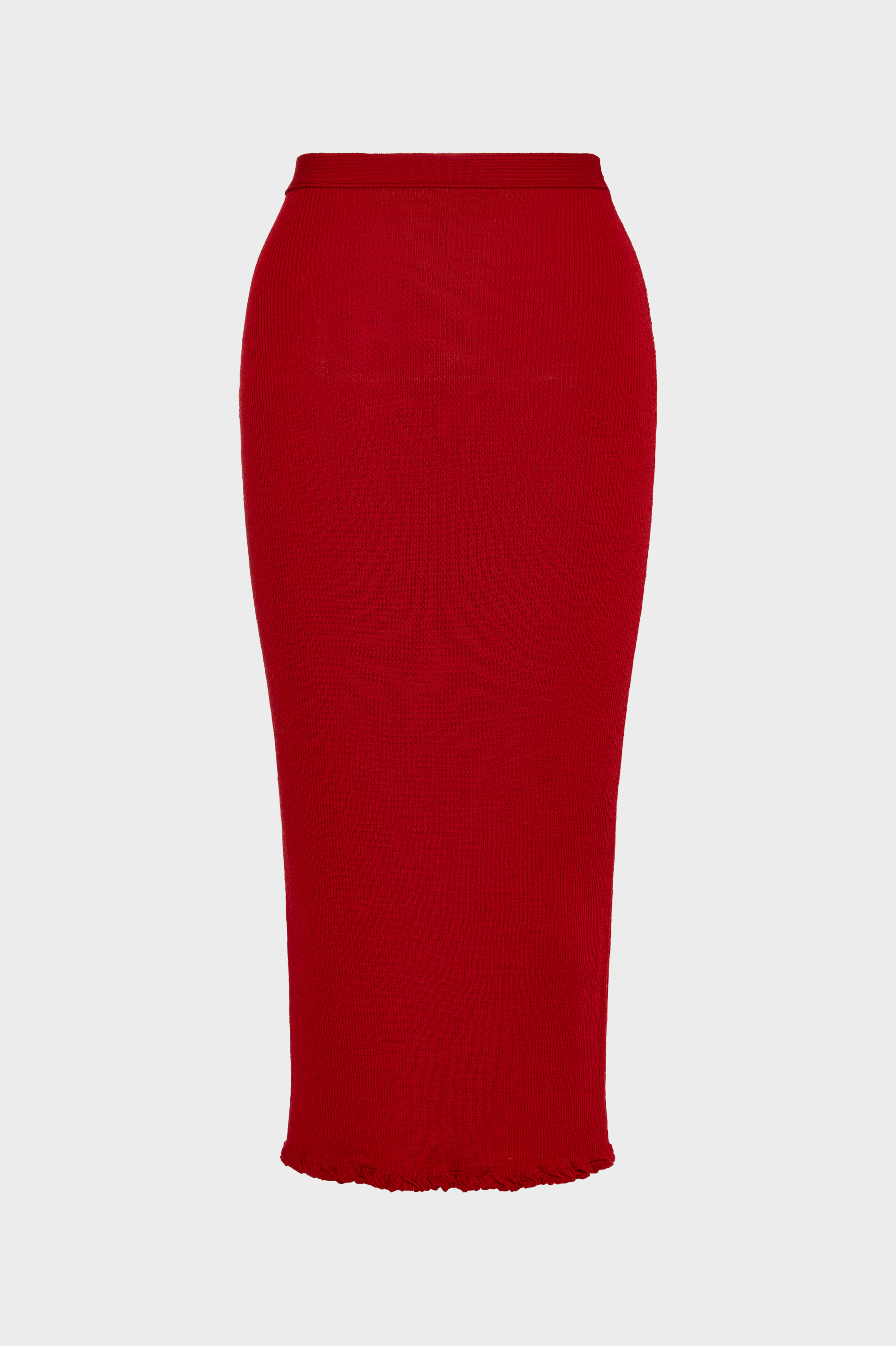 Ribbed Wool Midi Skirt