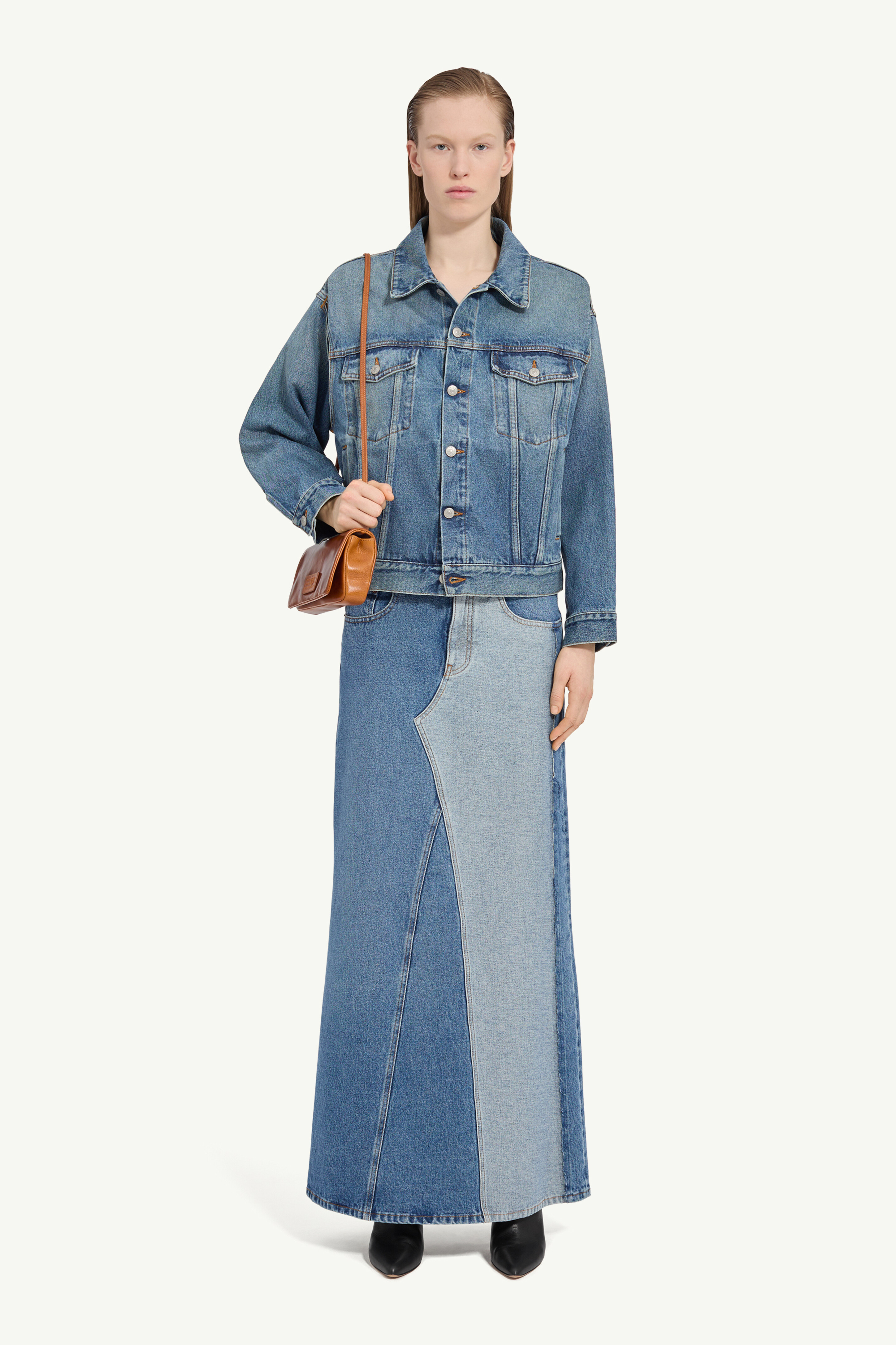 Women's Denim Jacket with Structured Shoulders | MM6