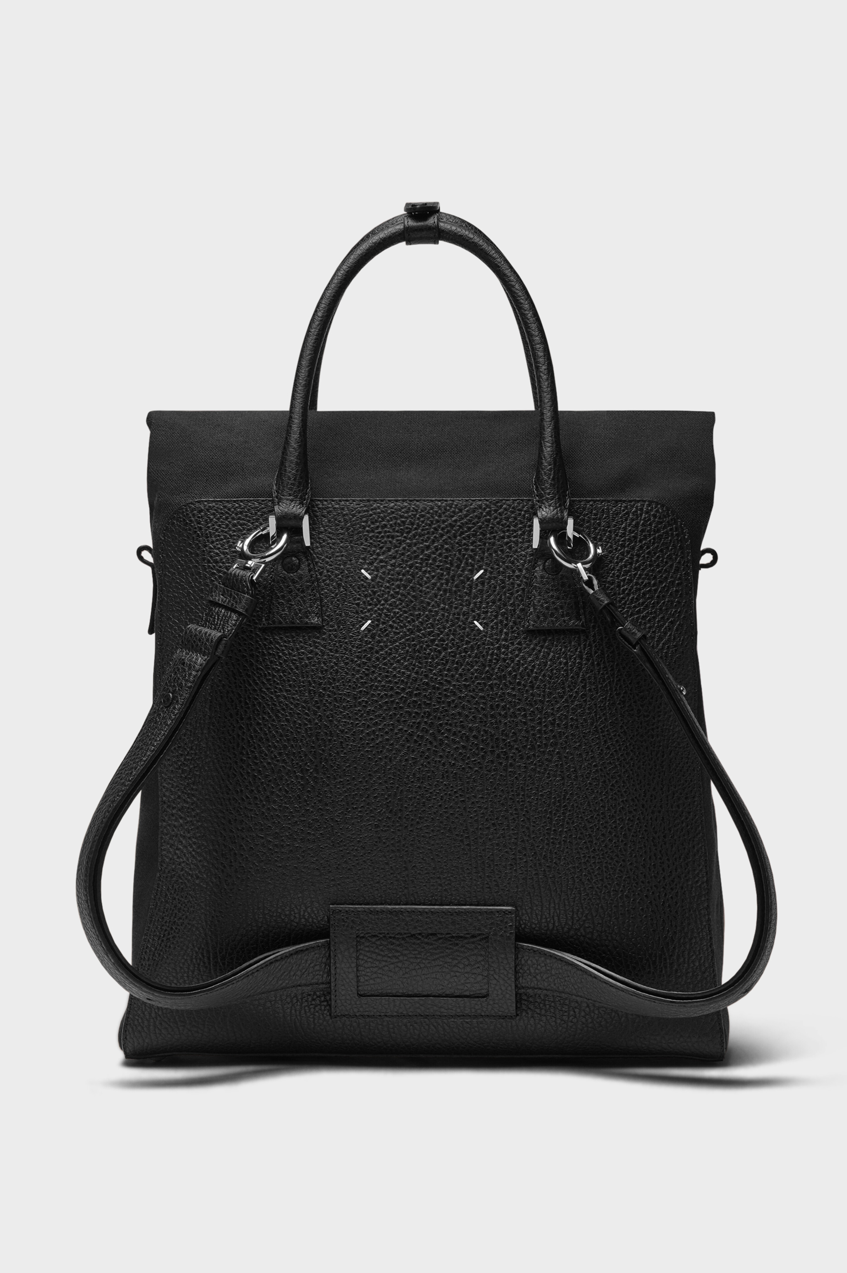 Black Leather 5AC Backpack with Handles | Maison Margiela