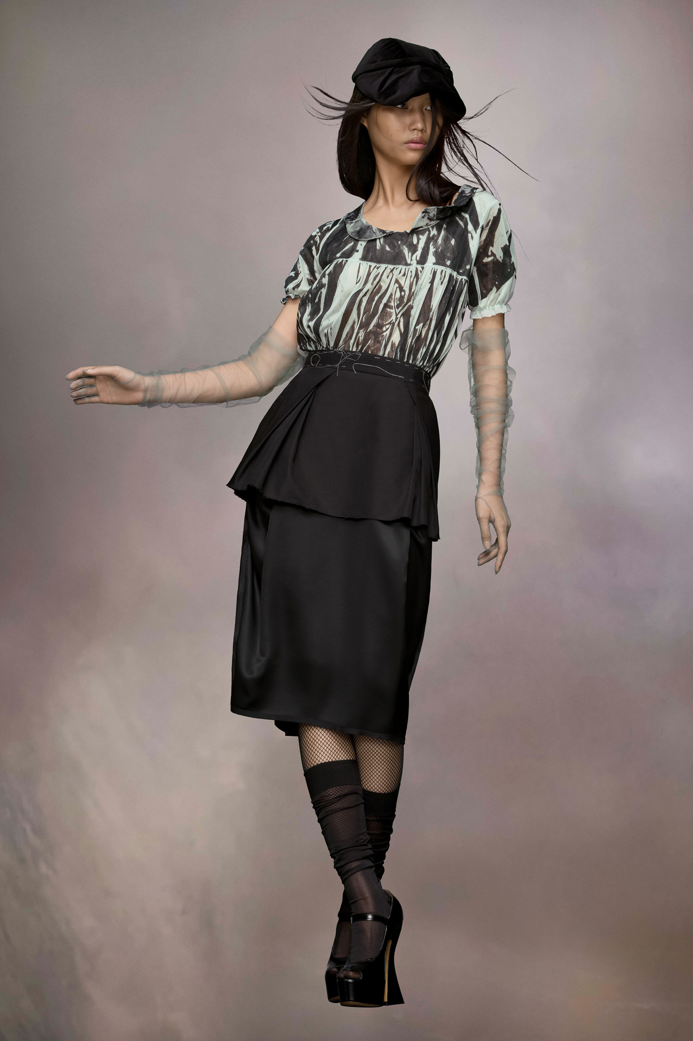 Black Cordura-Silk Midi Skirt | Maison Margiela