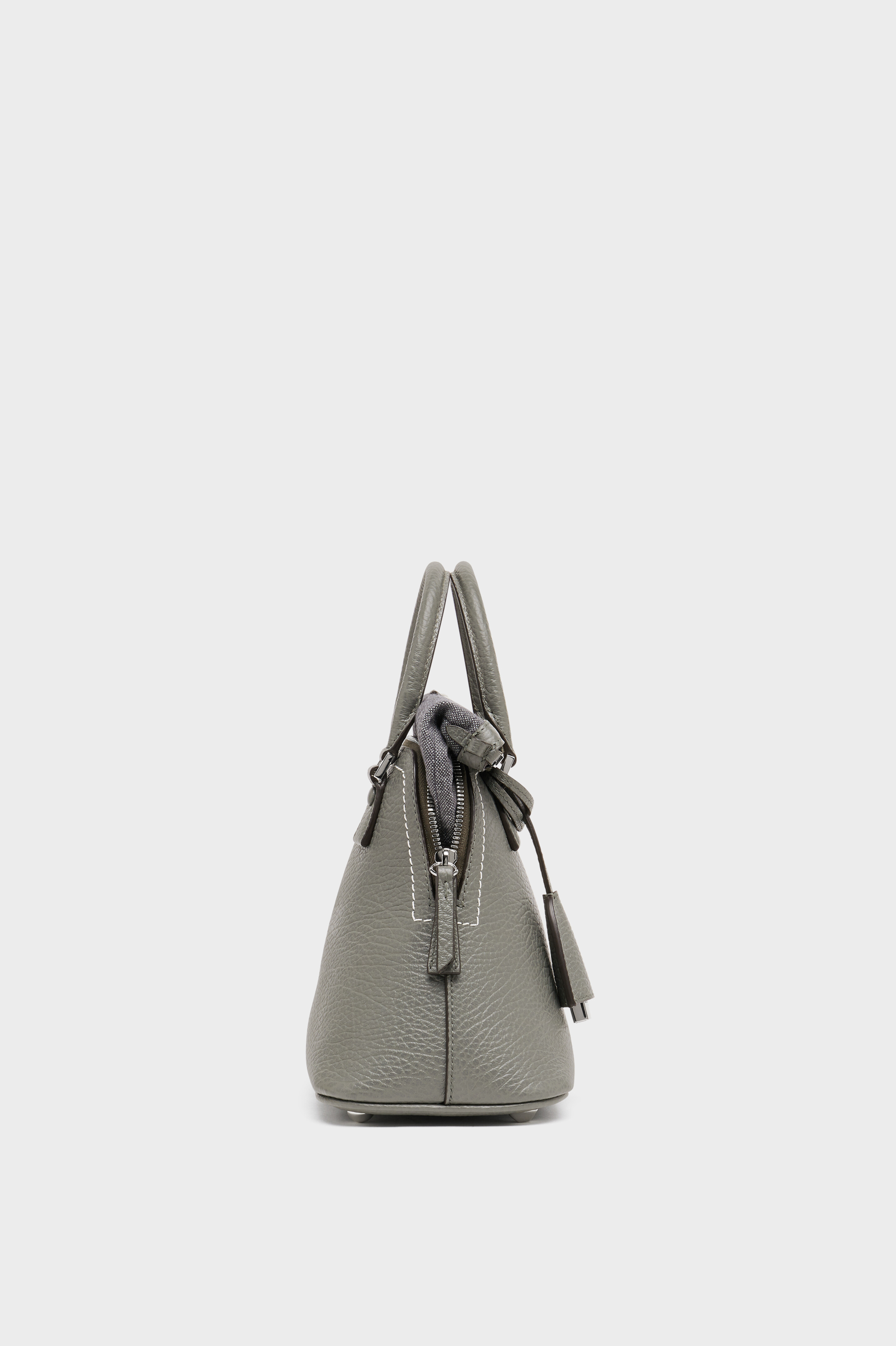 Gray Leather 5AC Classique Mini Shoulder Bag