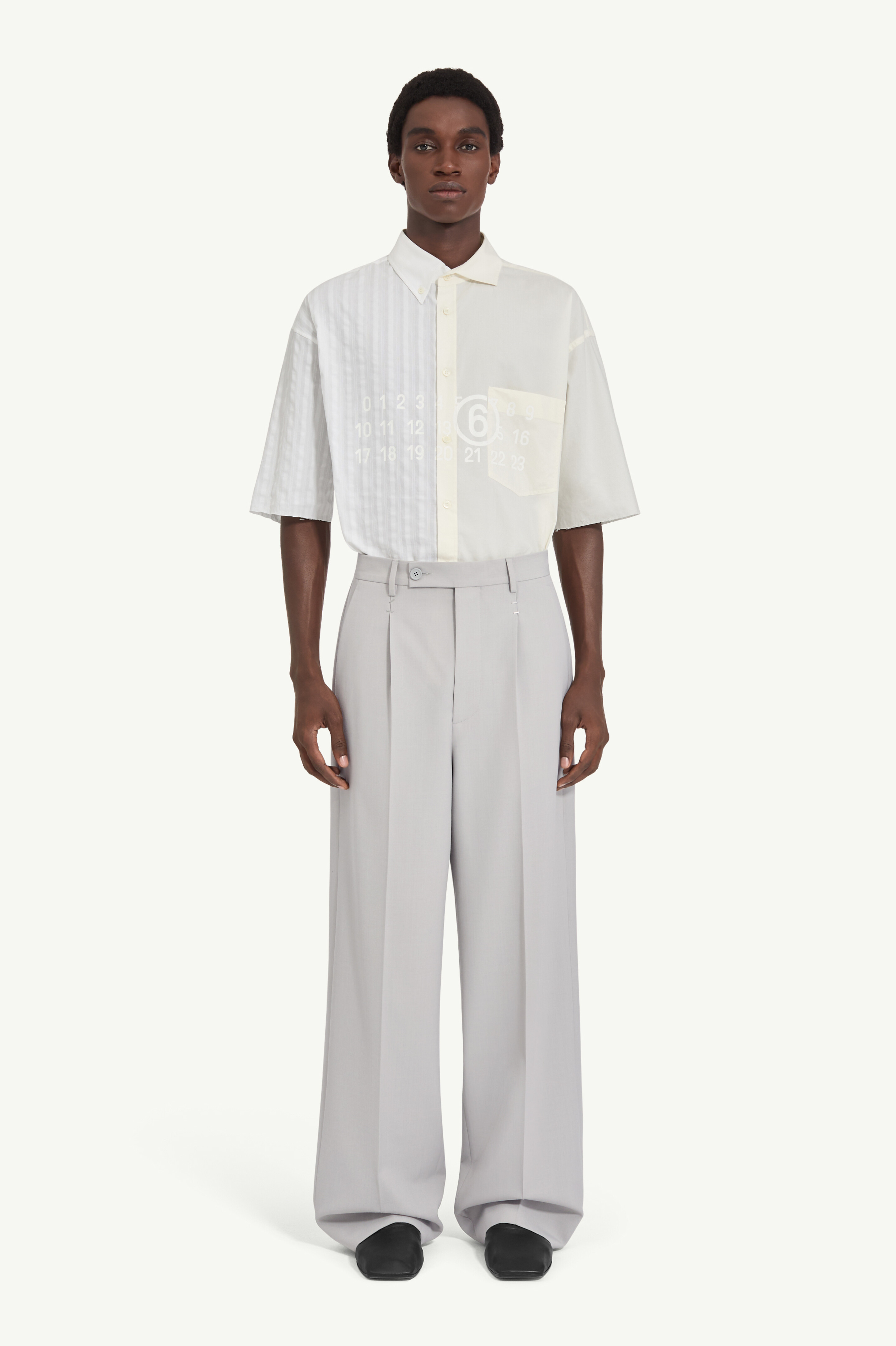 Stapled wool trousers